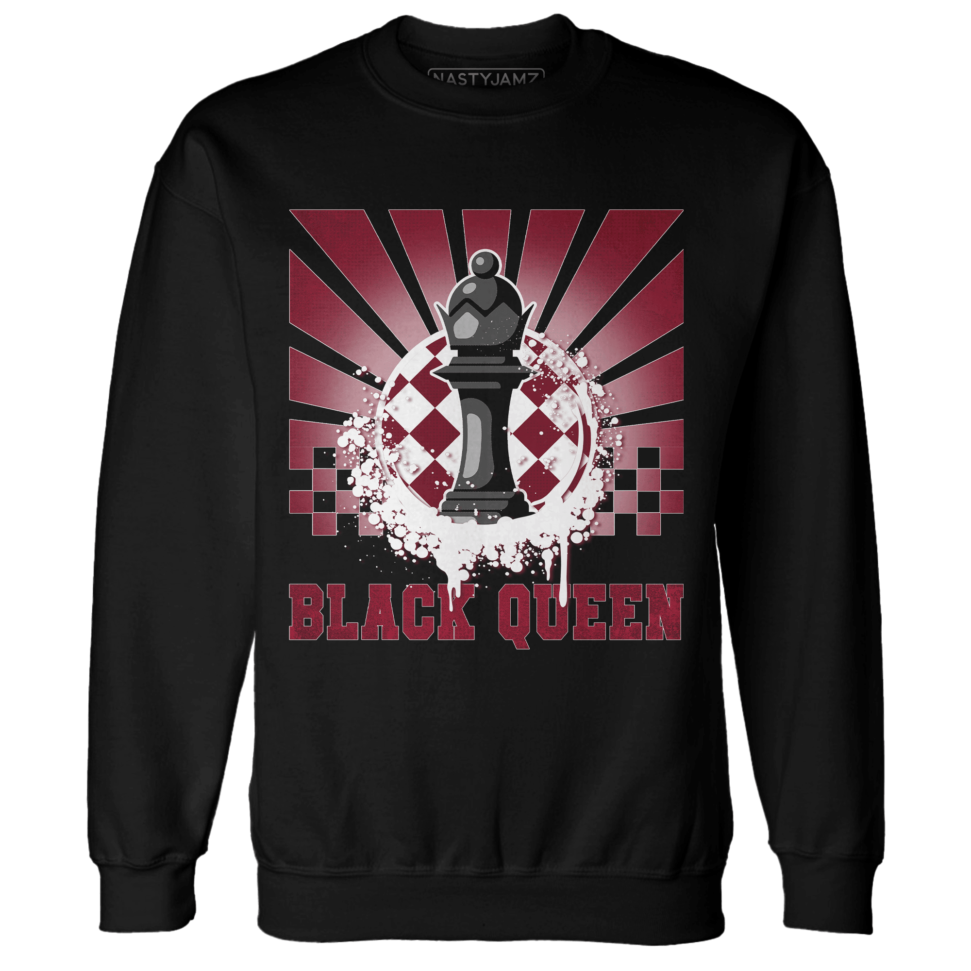 High White Team Red 1s Sweatshirt Match Black Queen Collection - NastyJamz