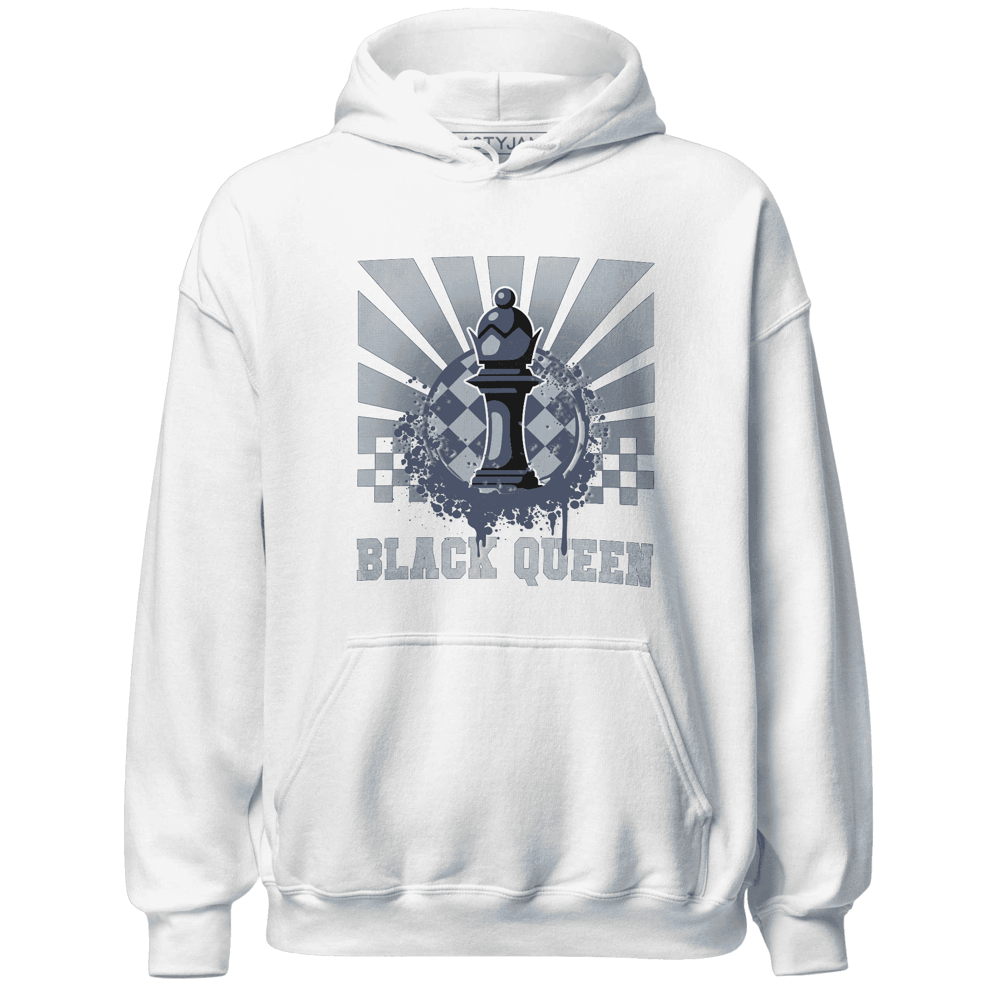 Mid Diffused Blue Grey 1s Hoodie Match Black Queen Collection - NastyJamz