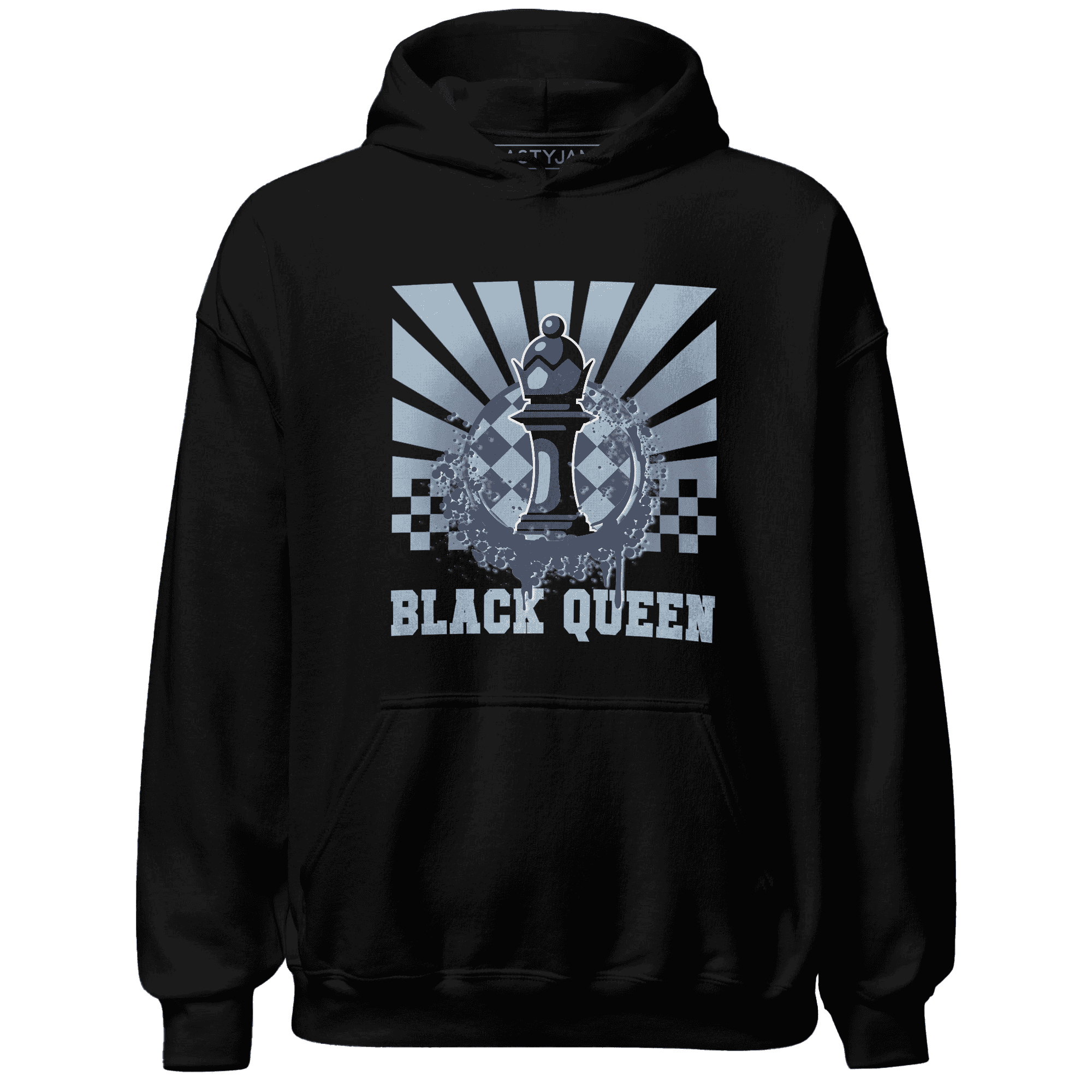 Mid Diffused Blue Grey 1s Hoodie Match Black Queen Collection - NastyJamz