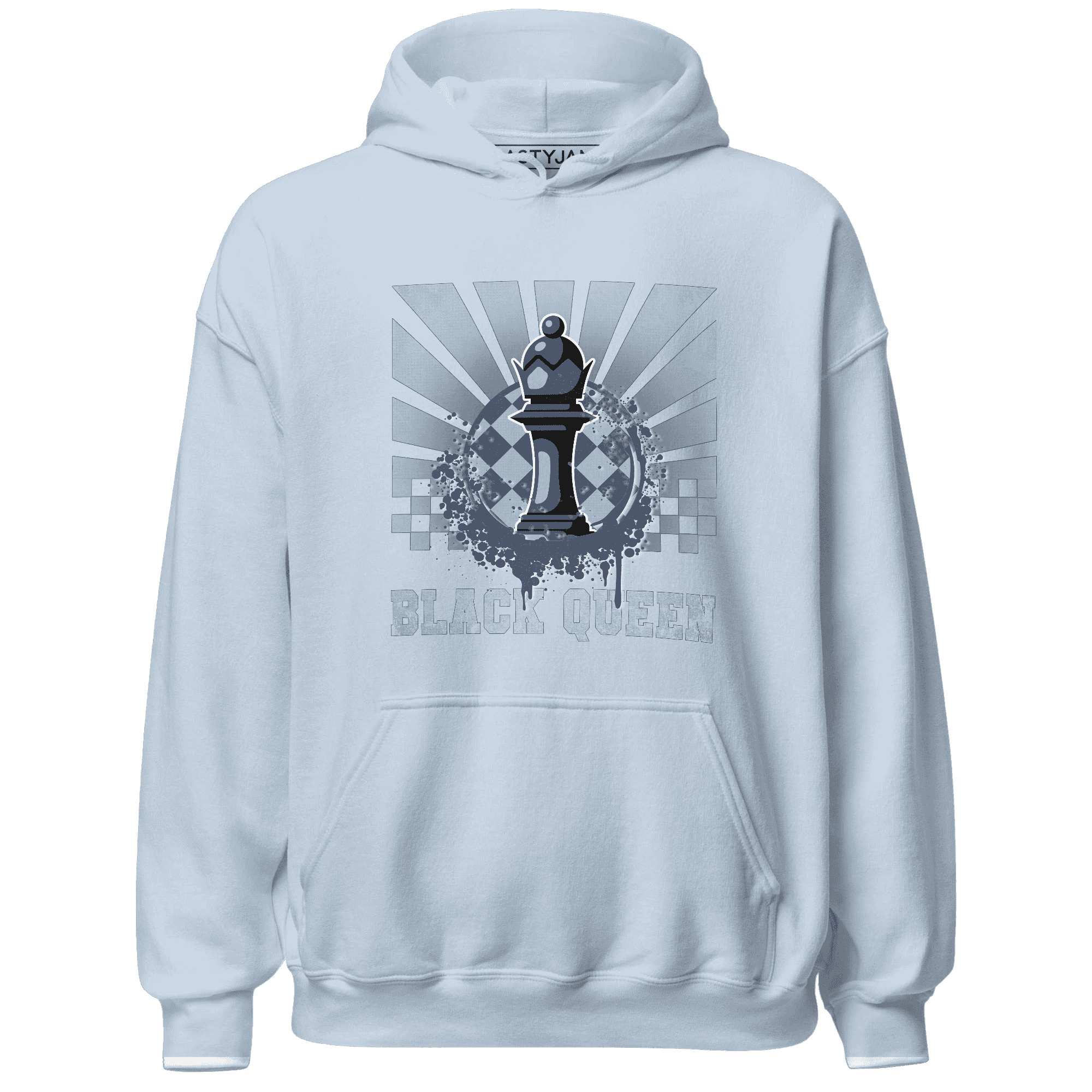 Mid Diffused Blue Grey 1s Hoodie Match Black Queen Collection - NastyJamz