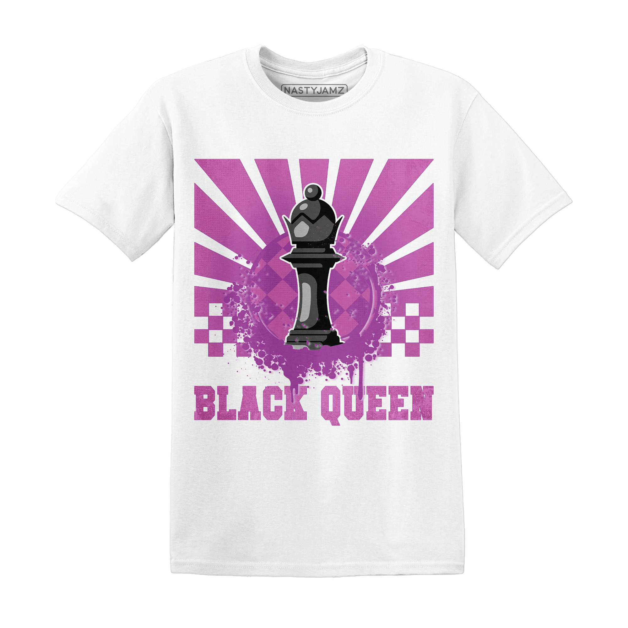 GS Hyper Violet 4s T Shirt Match Black Queen Collection - NastyJamz