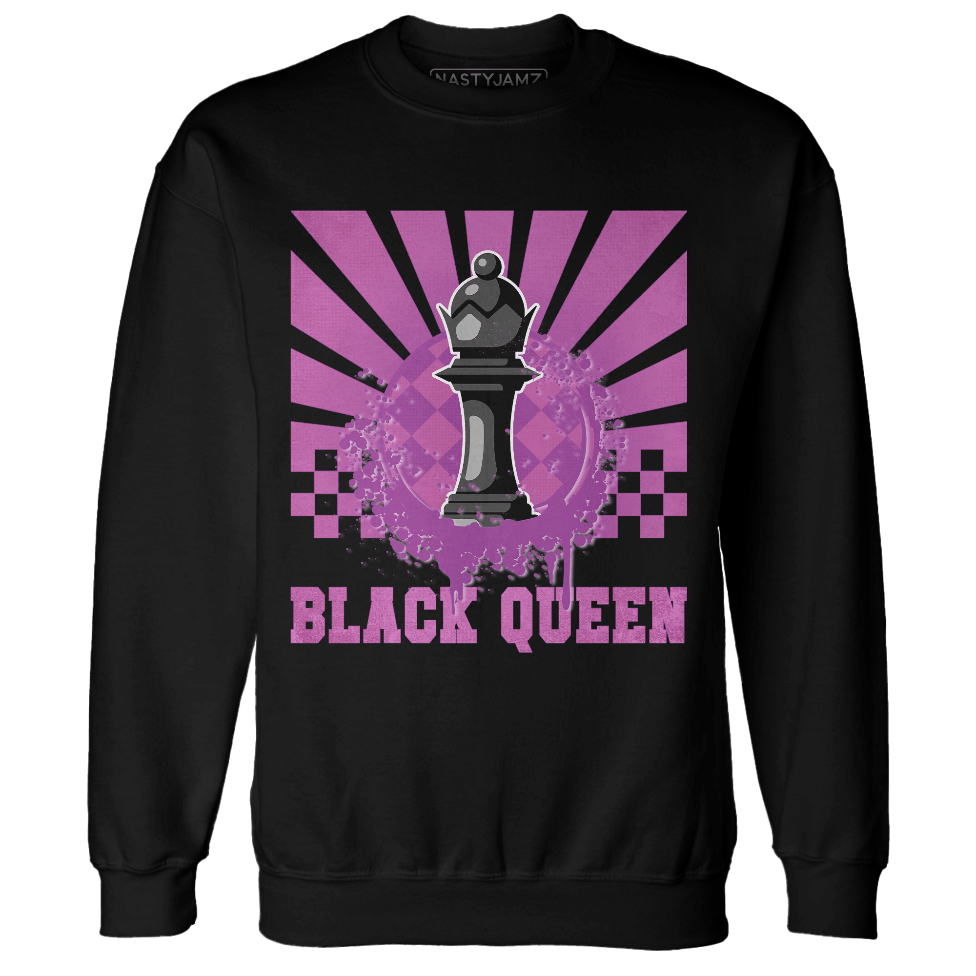 GS Hyper Violet 4s Sweatshirt Match Black Queen Collection - NastyJamz