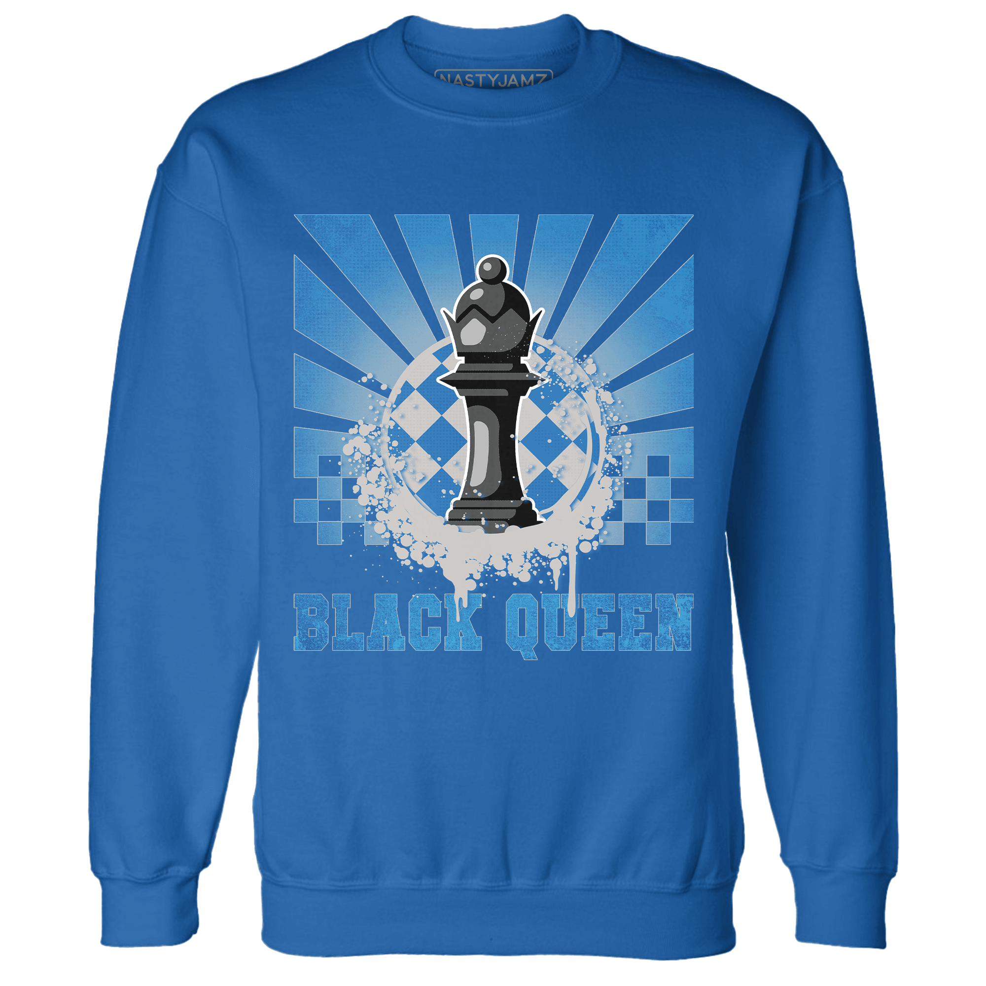 Industrial Blue 4s Sweatshirt Match Black Queen Collection - NastyJamz
