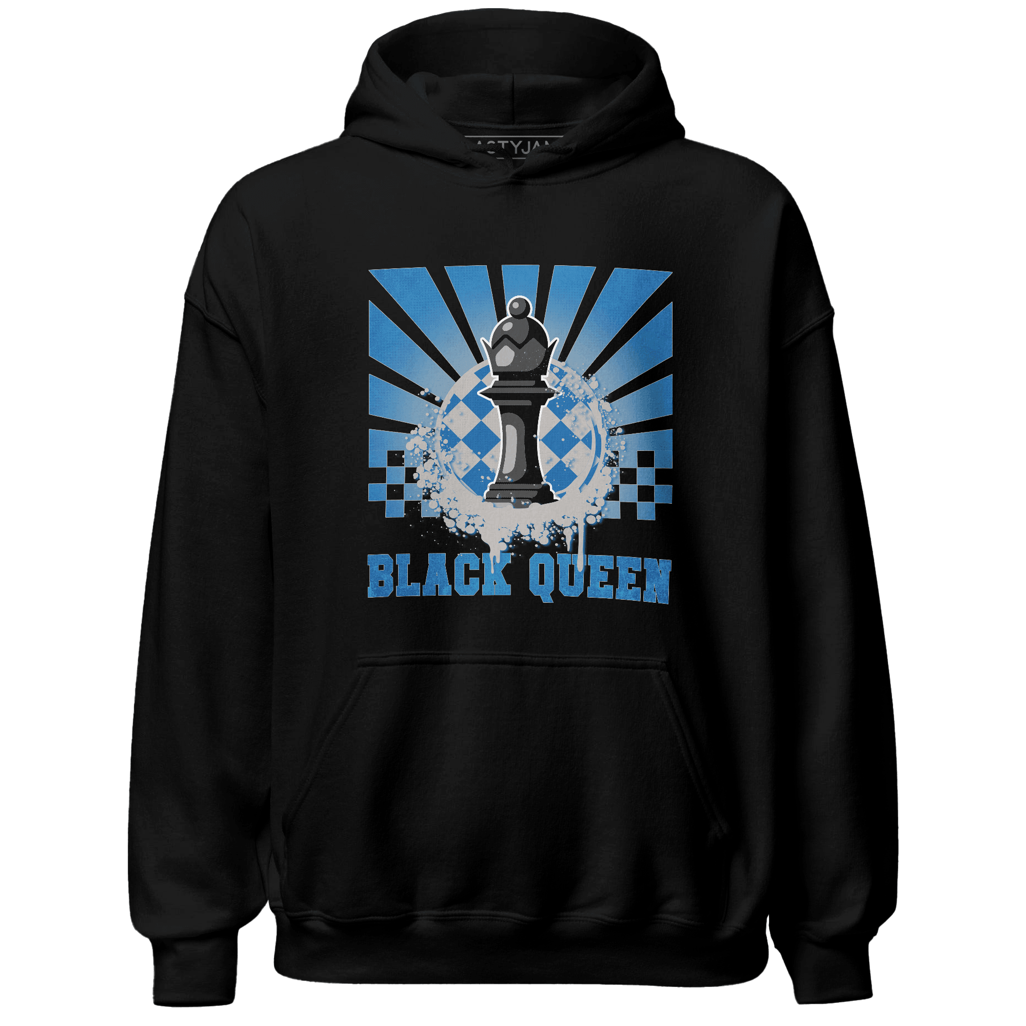 Industrial Blue 4s Hoodie Match Black Queen Collection - NastyJamz