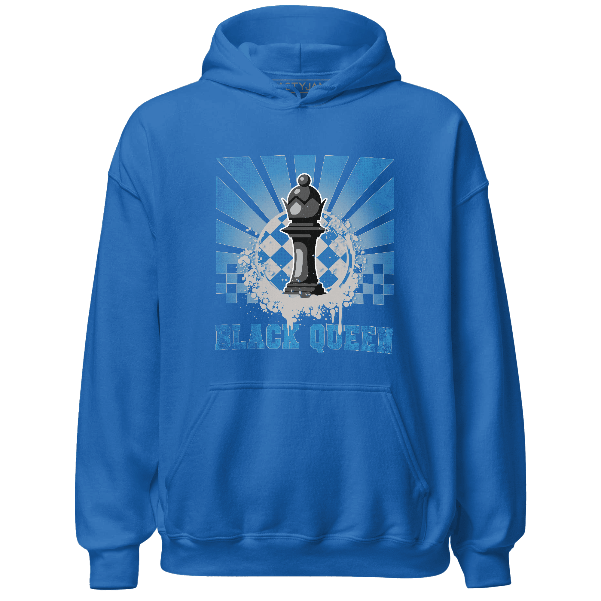 Industrial Blue 4s Hoodie Match Black Queen Collection - NastyJamz