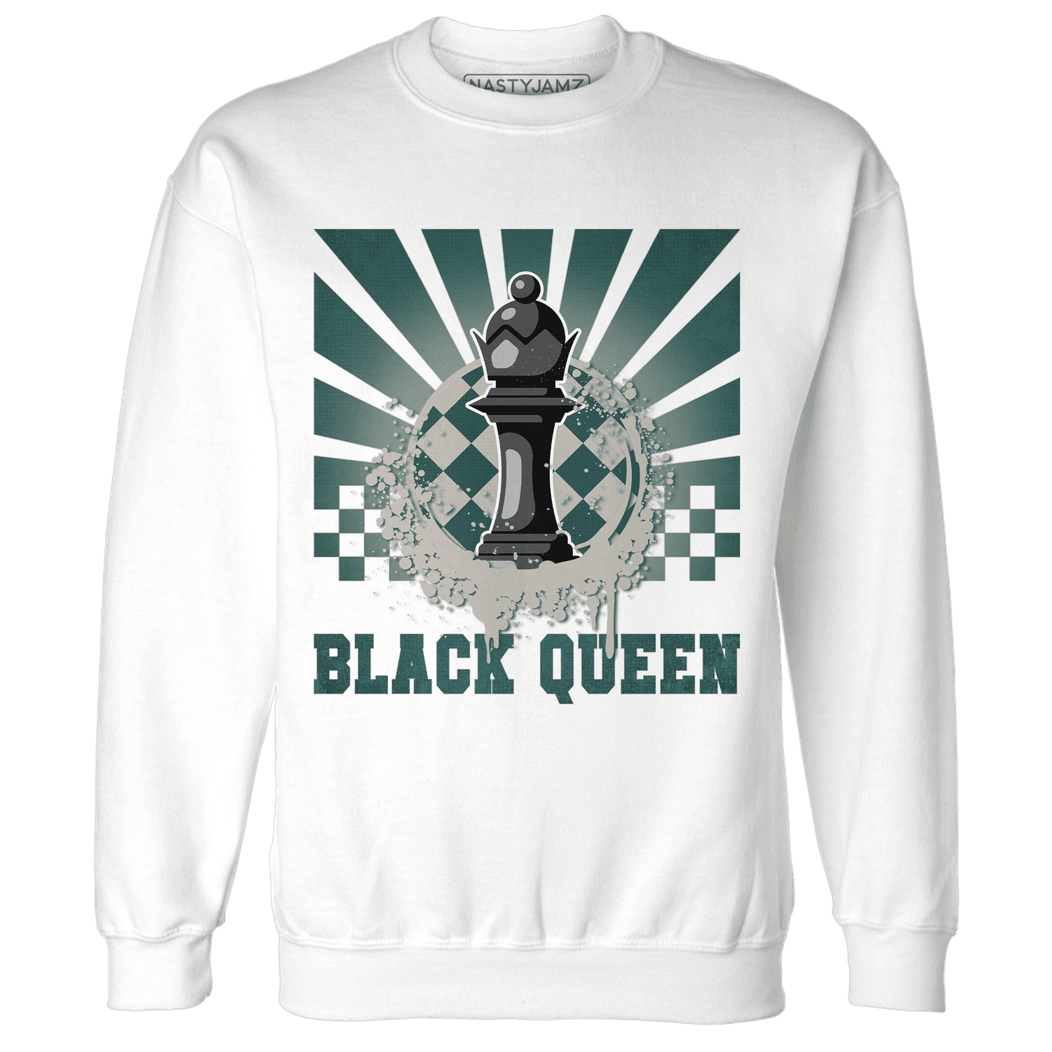 Oxidized Green 4s Sweatshirt Match Black Queen Collection - NastyJamz