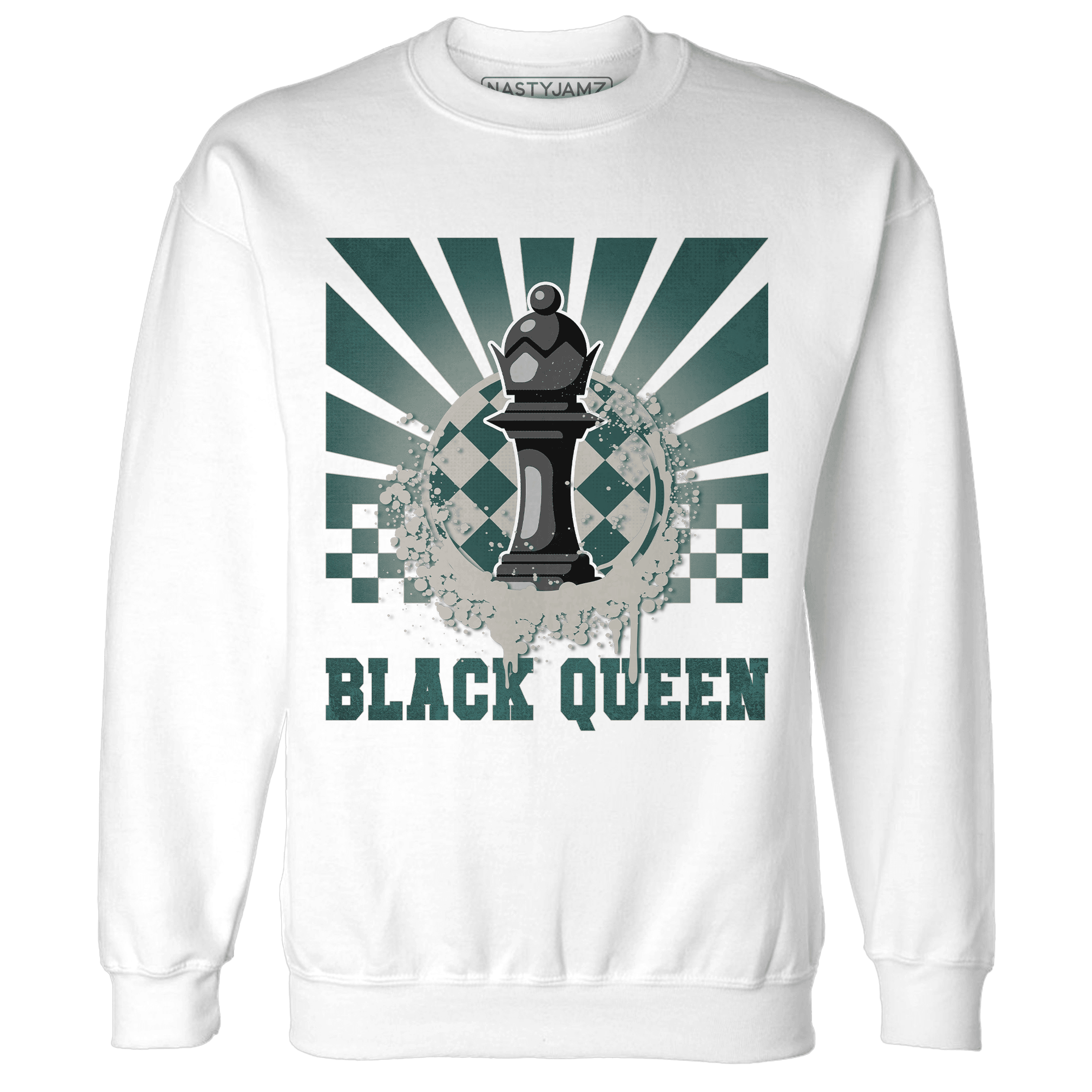 Oxidized Green 4s Sweatshirt Match Black Queen Collection - NastyJamz