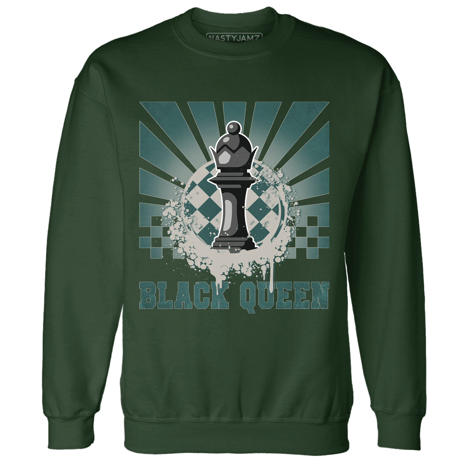 Oxidized Green 4s Sweatshirt Match Black Queen Collection - NastyJamz