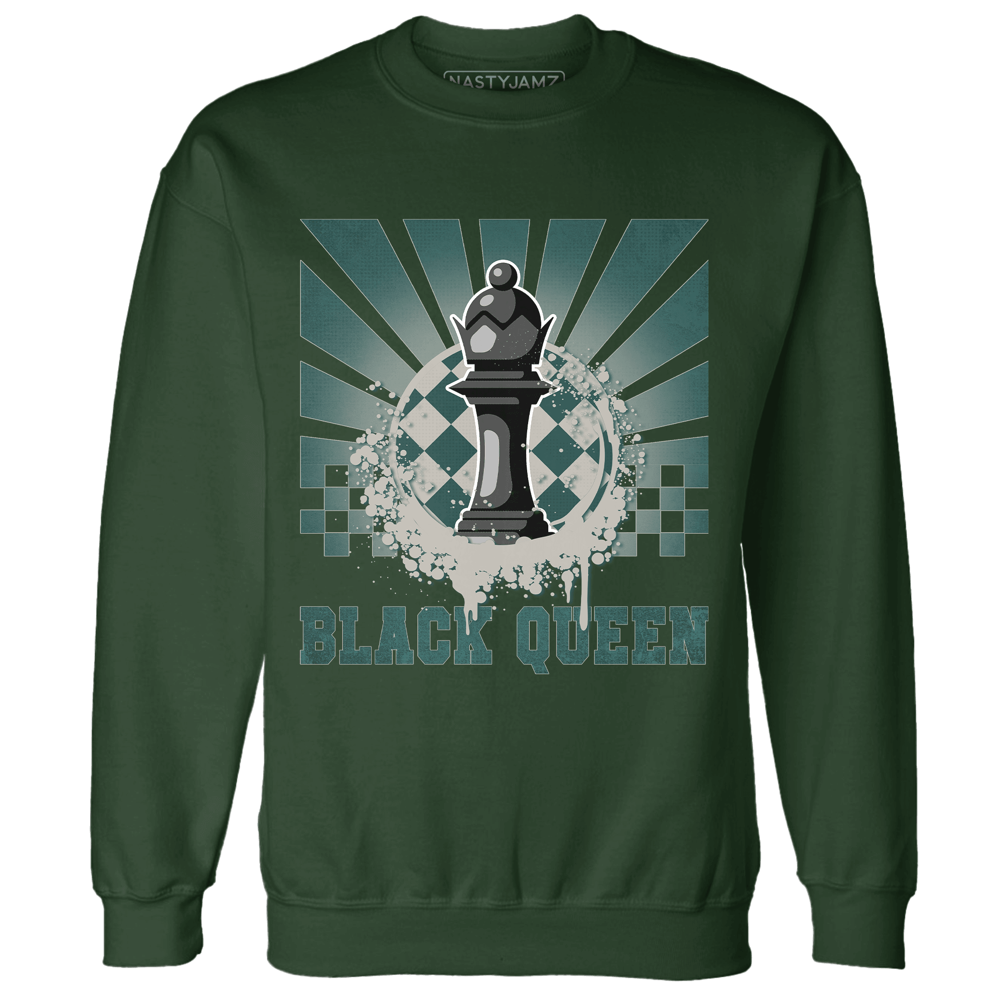 Oxidized Green 4s Sweatshirt Match Black Queen Collection - NastyJamz
