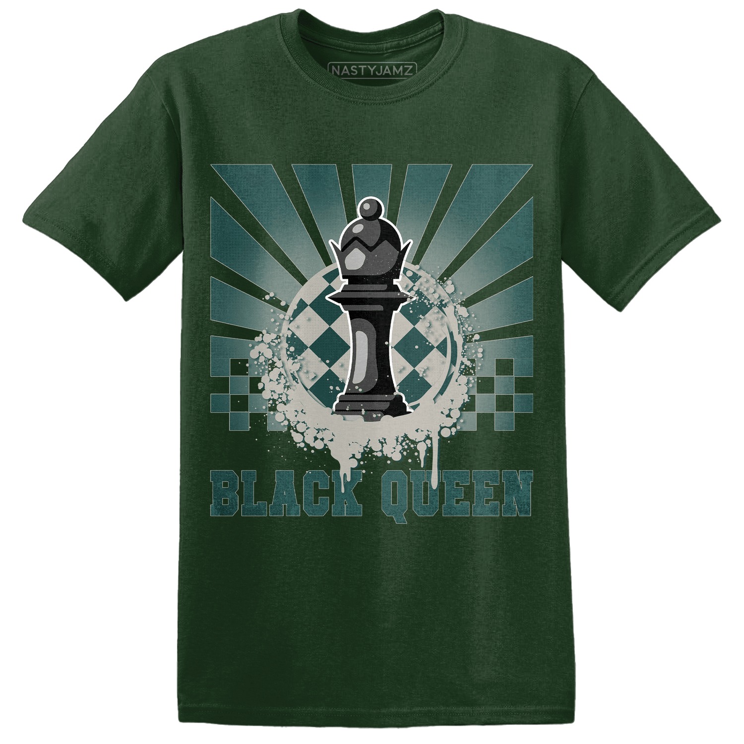 Oxidized Green 4s T Shirt Match Black Queen Collection - NastyJamz