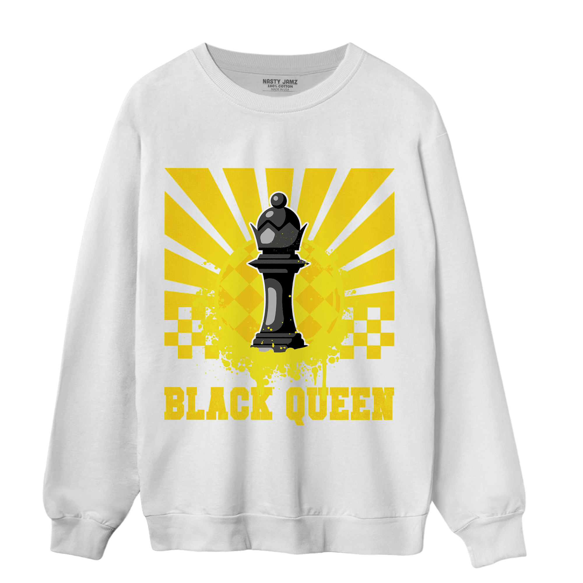 Vivid Sulfur 4s Sweatshirt Match Black Queen Collection - NastyJamz