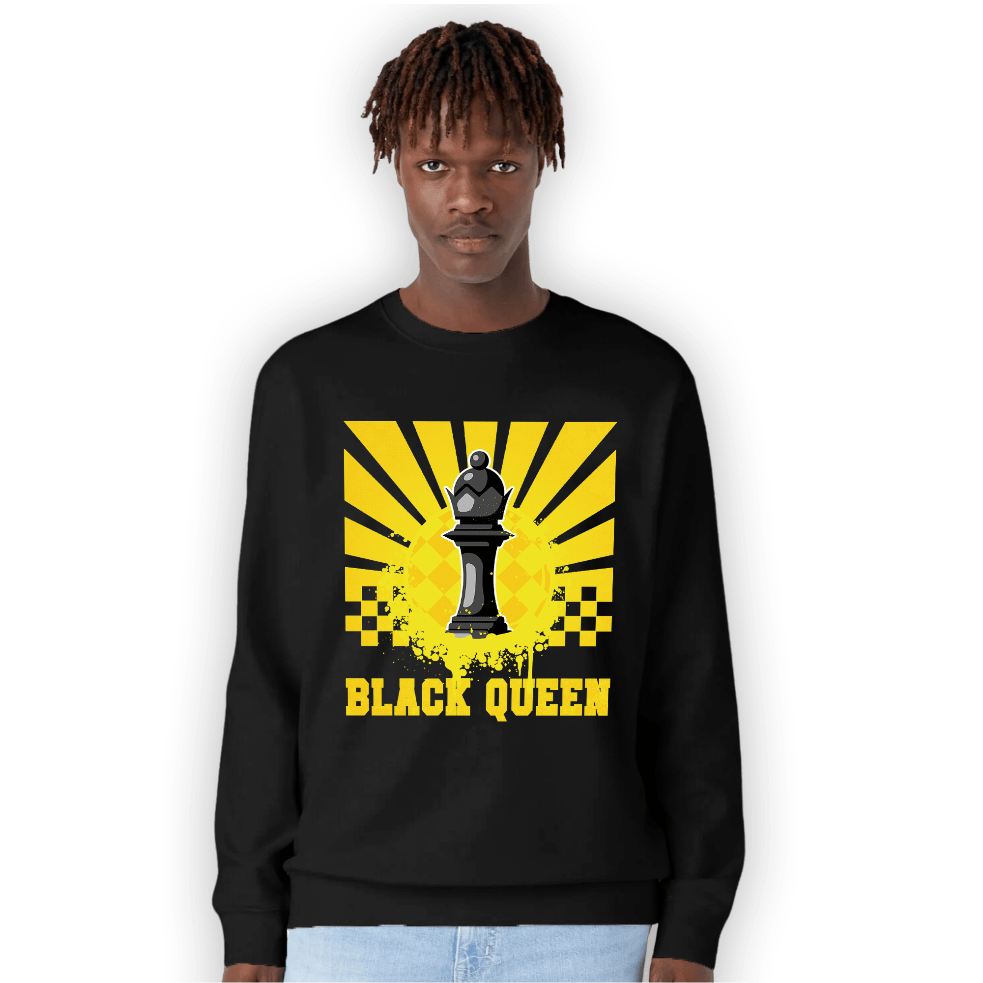 Vivid Sulfur 4s Sweatshirt Match Black Queen Collection - NastyJamz
