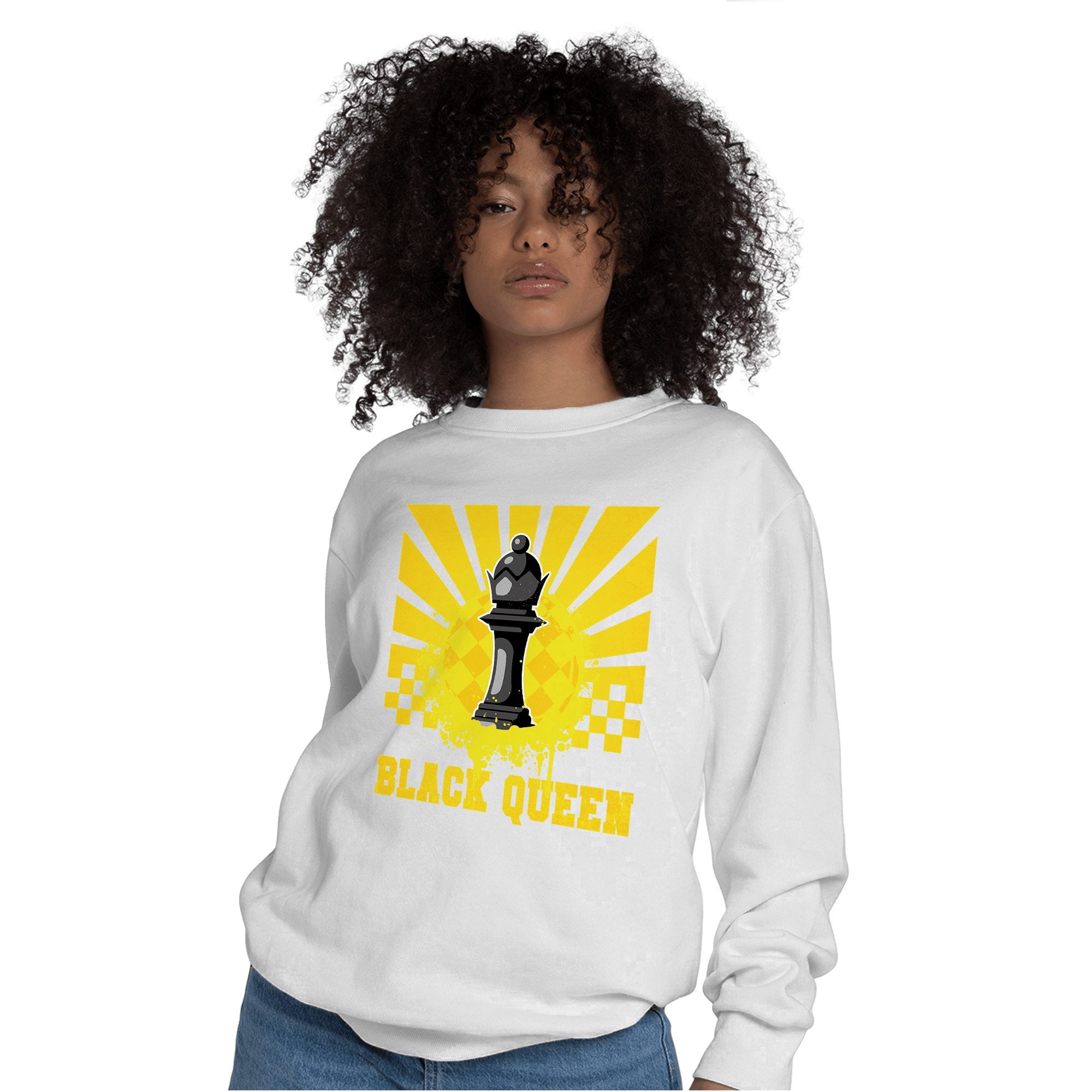 Vivid Sulfur 4s Sweatshirt Match Black Queen Collection - NastyJamz