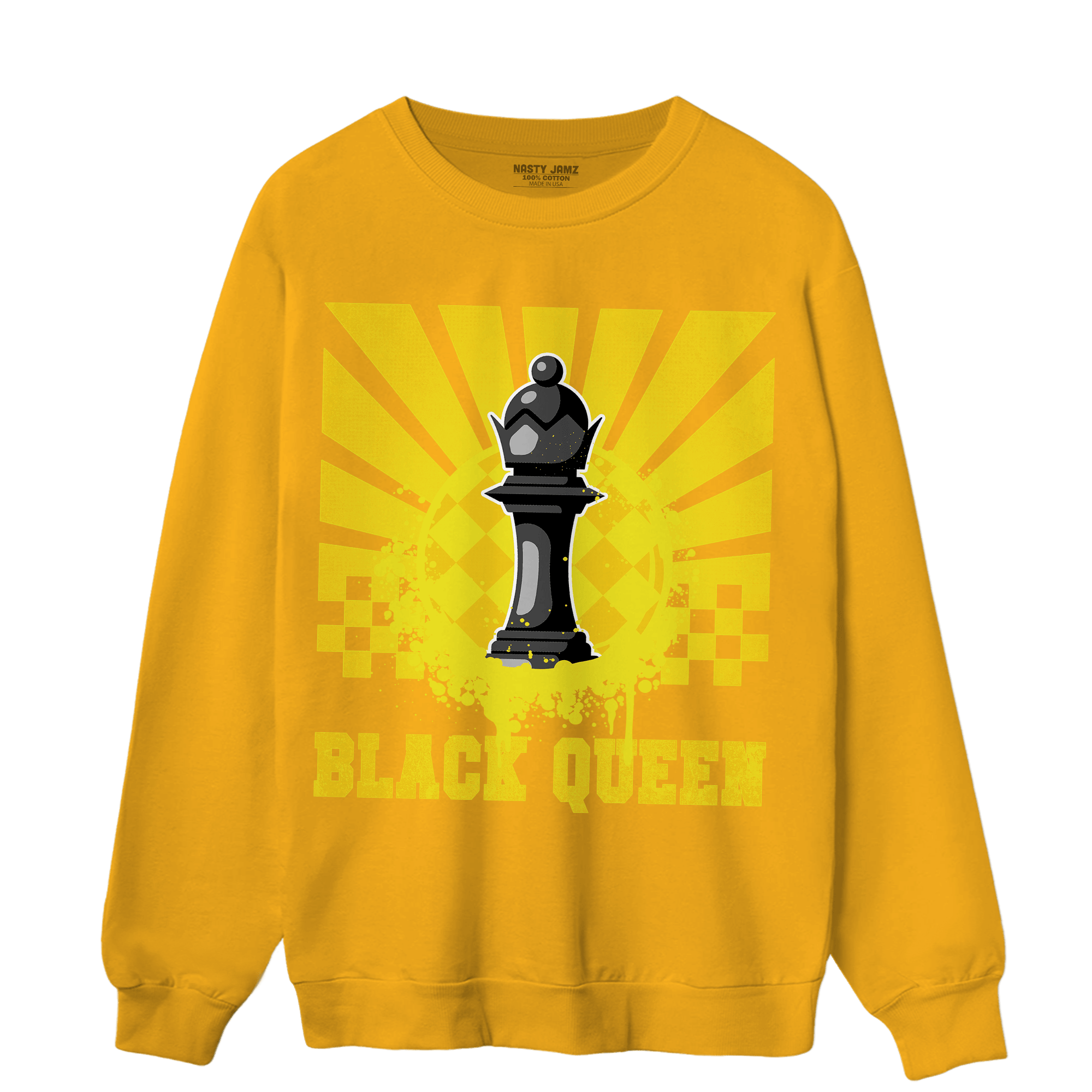Vivid Sulfur 4s Sweatshirt Match Black Queen Collection - NastyJamz