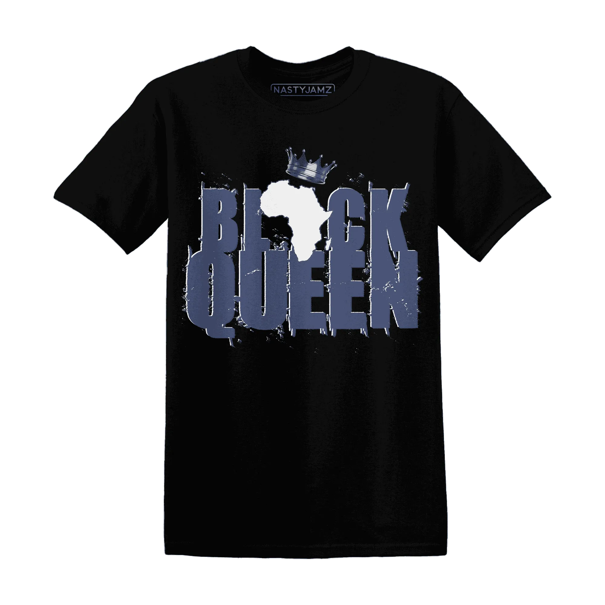 Low-Diffused-Blue-11s-T-Shirt-Match-Black-Queen-Crown