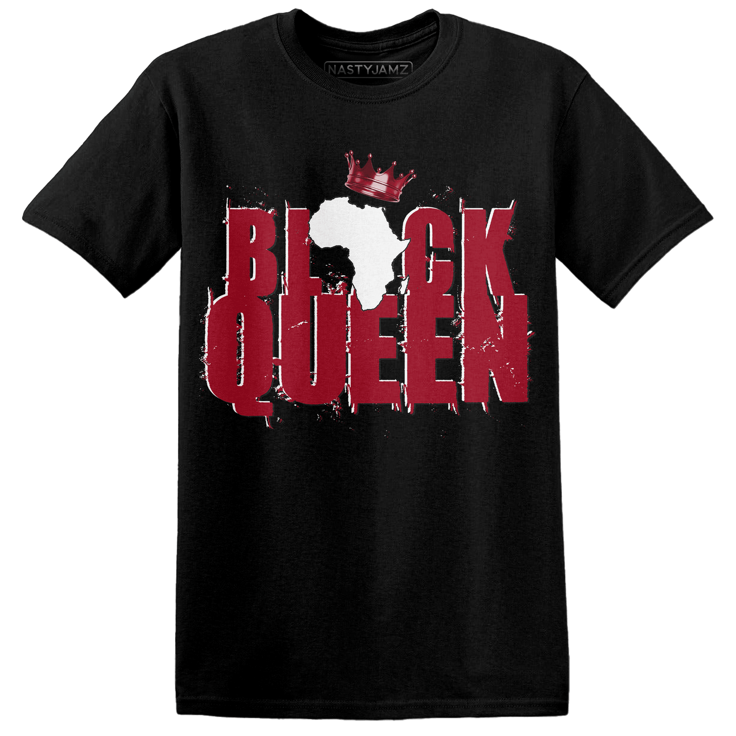 Retro Red Taxi 12s T Shirt Match Black Queen Crown - NastyJamz