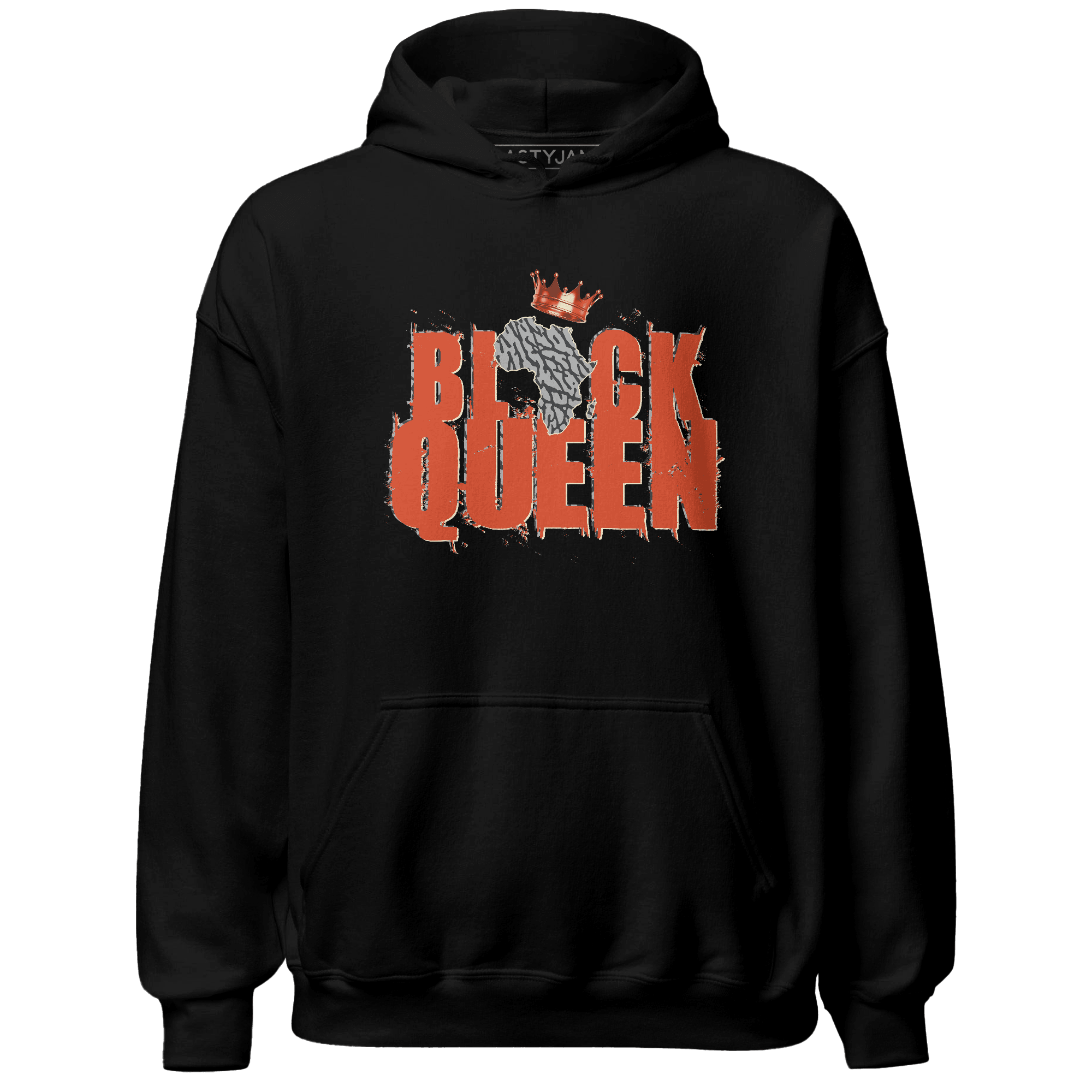 Georgia Peach 3s Hoodie Match Black Queen Crown - NastyJamz