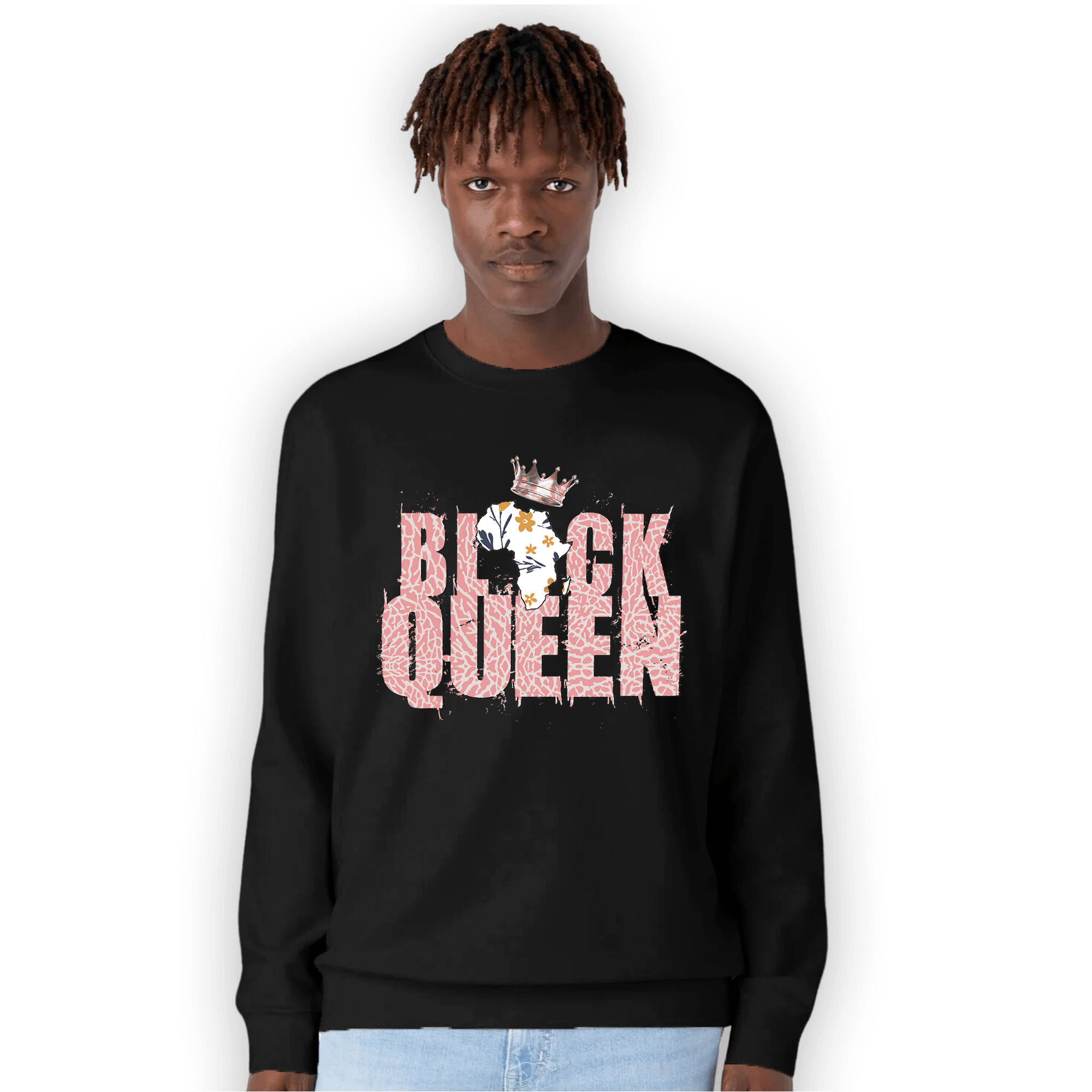 Red Stardust 3s Sweatshirt Match Black Queen Crown - NastyJamz