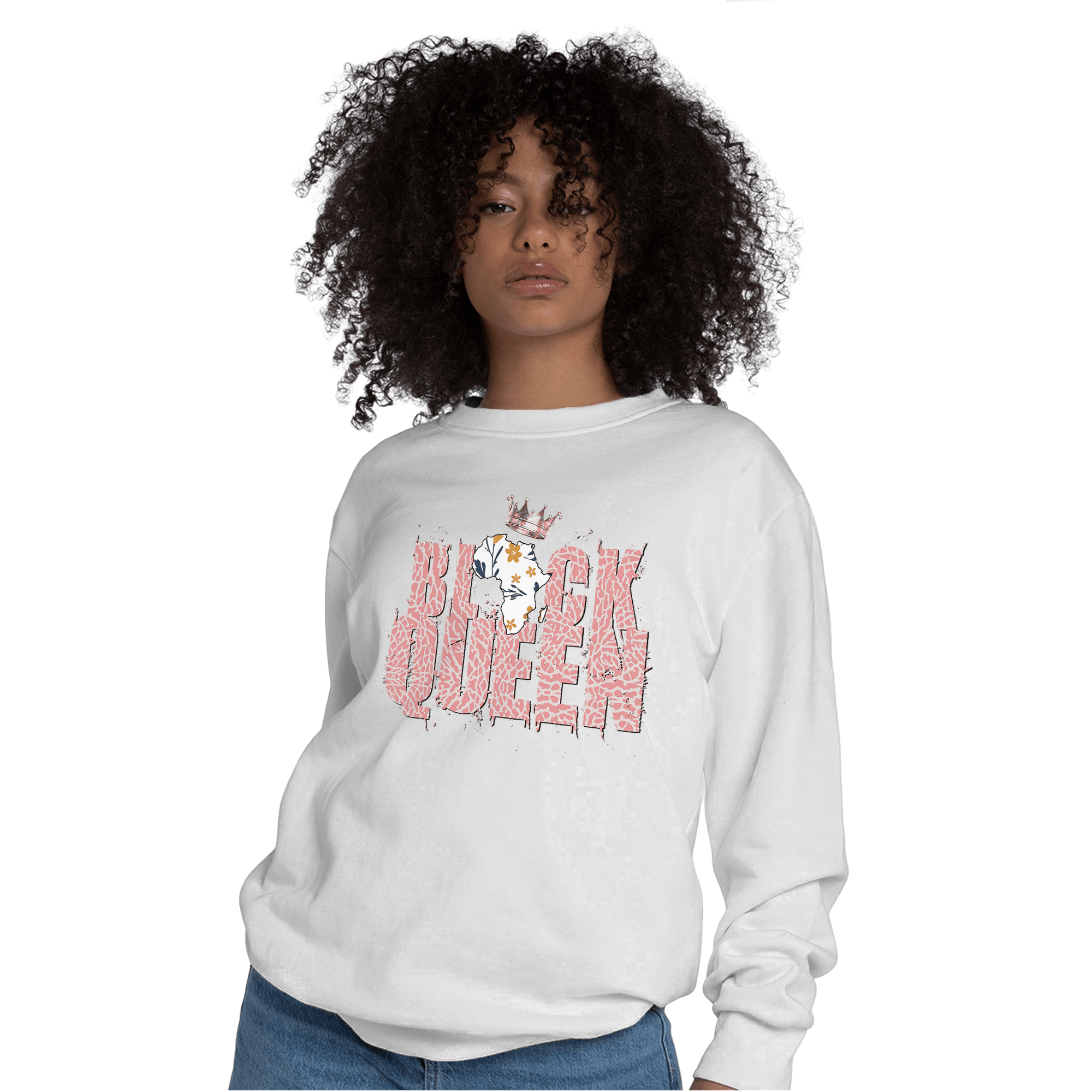 Red Stardust 3s Sweatshirt Match Black Queen Crown - NastyJamz