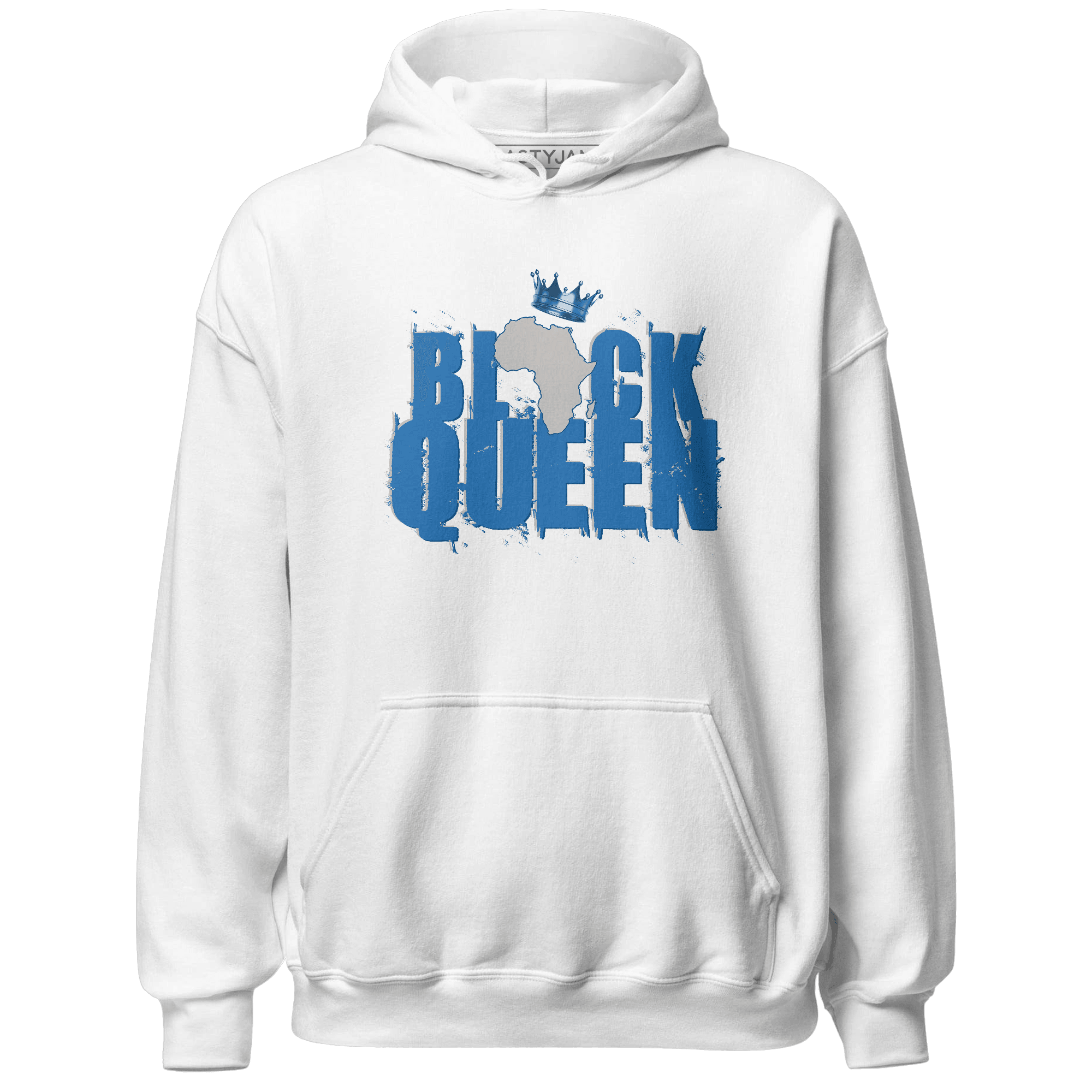 Industrial Blue 4s Hoodie Match Black Queen Crown - NastyJamz
