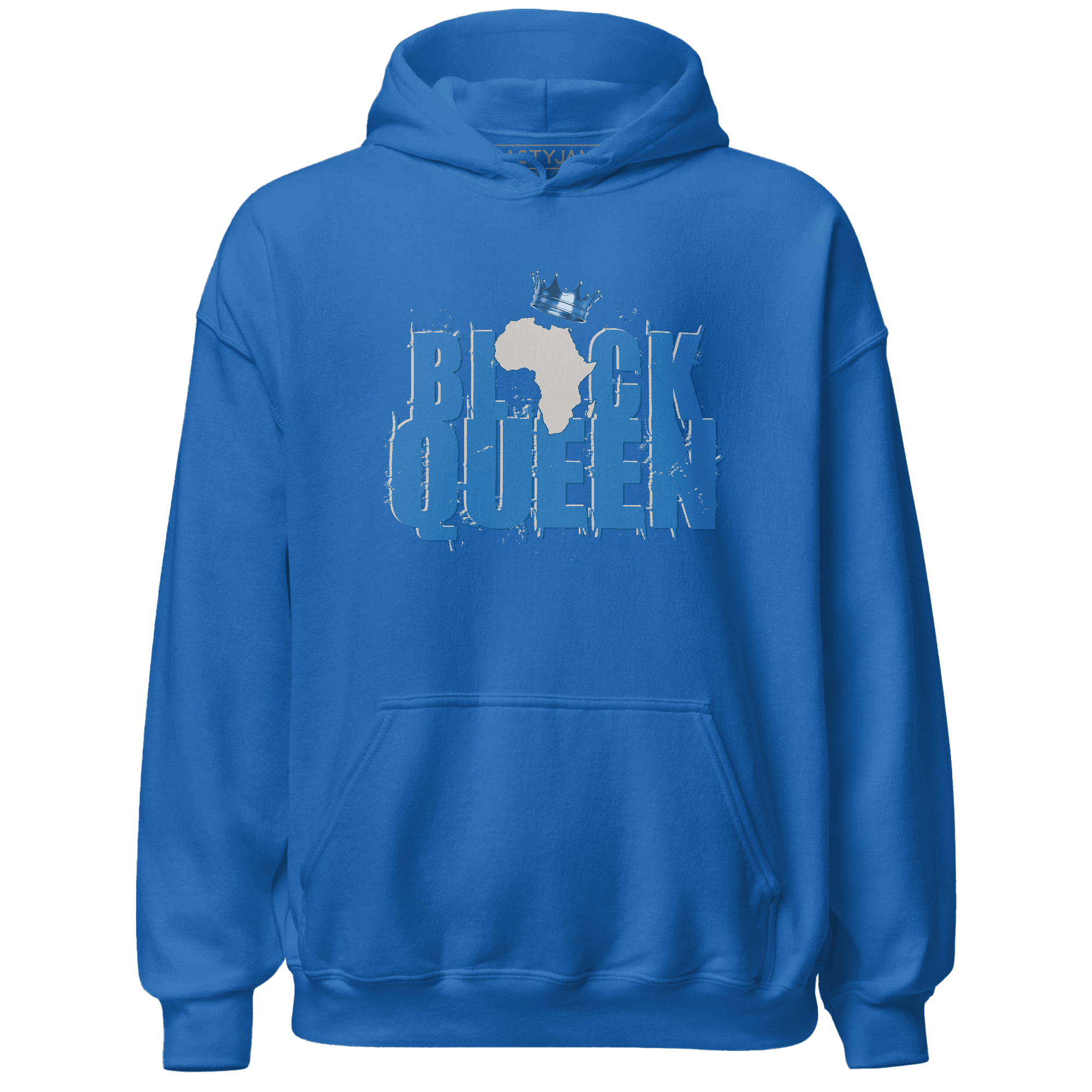 Industrial Blue 4s Hoodie Match Black Queen Crown - NastyJamz