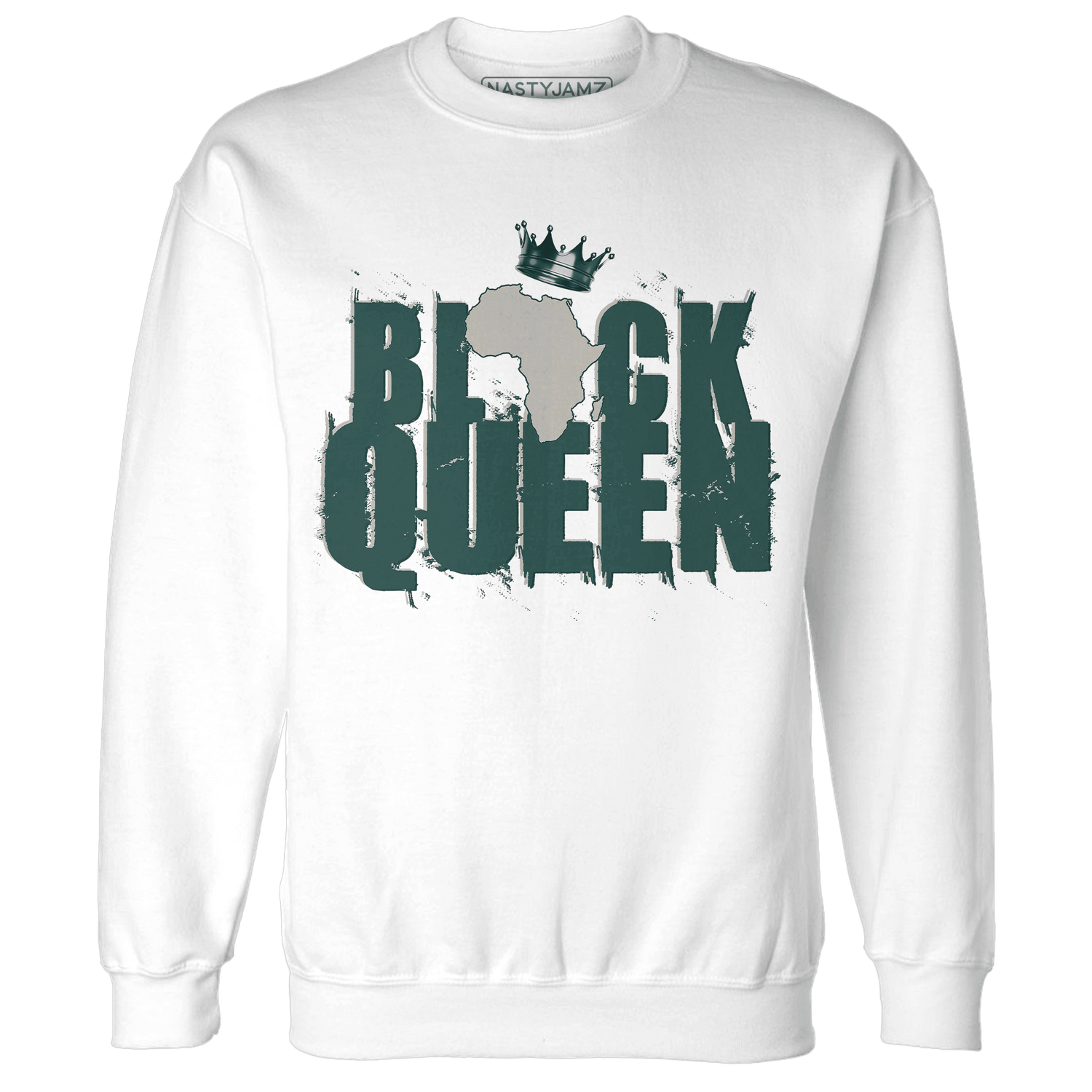 Oxidized Green 4s Sweatshirt Match Black Queen Crown - NastyJamz