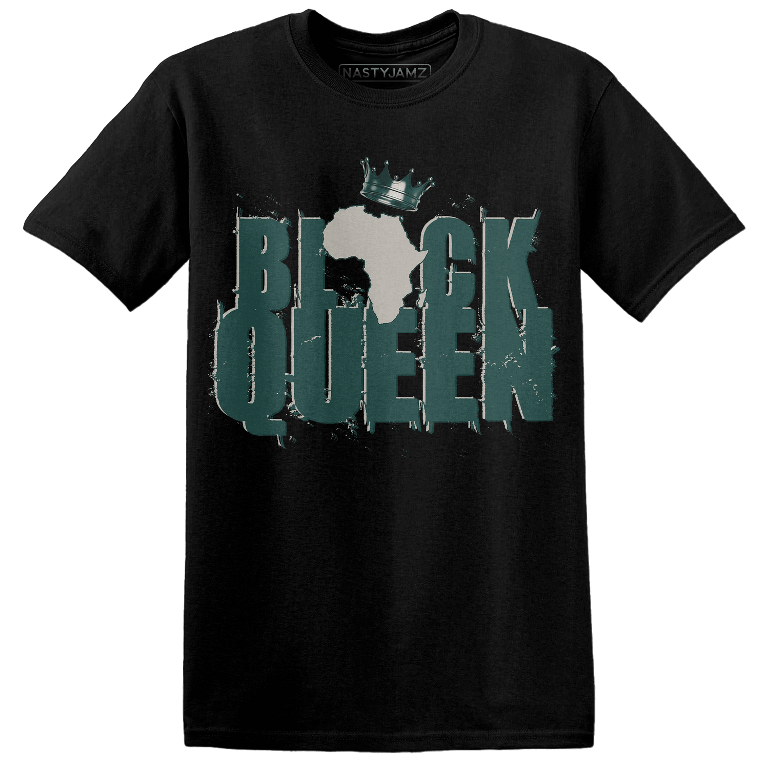 Oxidized Green 4s T Shirt Match Black Queen Crown - NastyJamz