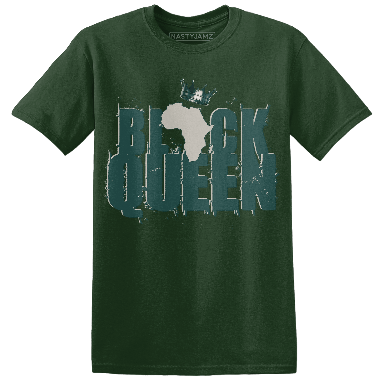 Oxidized Green 4s T Shirt Match Black Queen Crown - NastyJamz