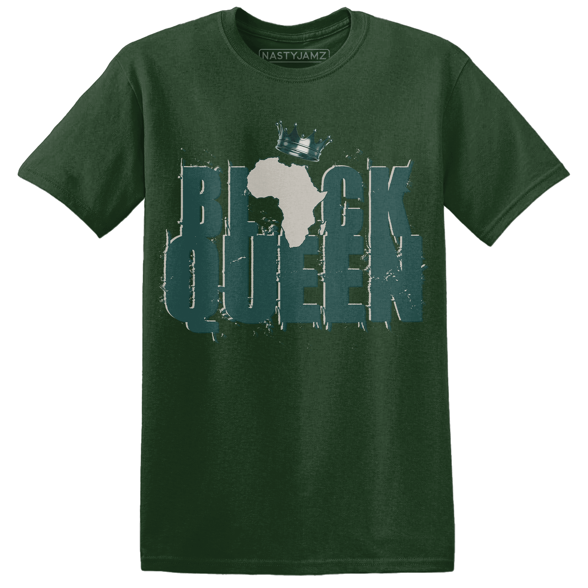 Oxidized Green 4s T Shirt Match Black Queen Crown - NastyJamz