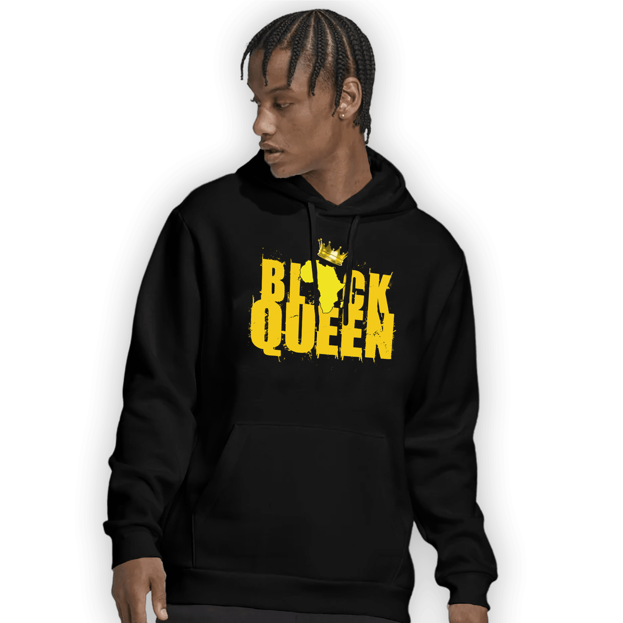Vivid Sulfur 4s Hoodie Match Black Queen Crown - NastyJamz
