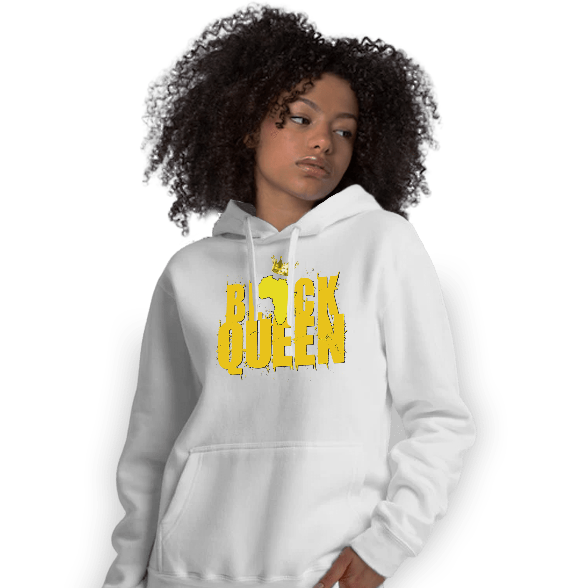 Vivid Sulfur 4s Hoodie Match Black Queen Crown - NastyJamz