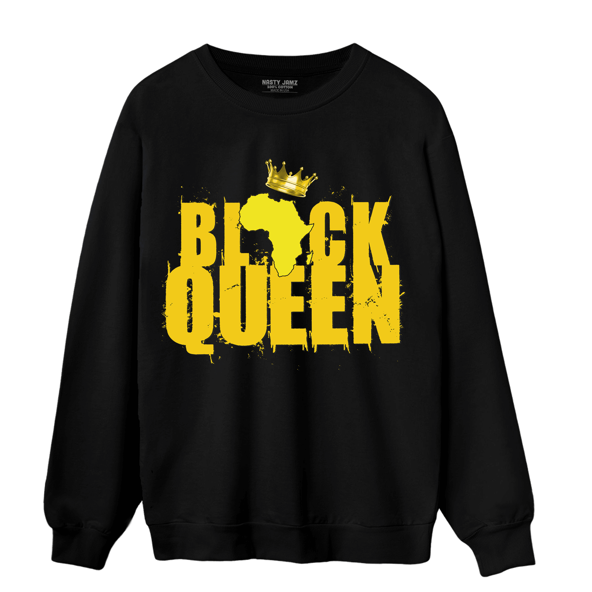 Vivid Sulfur 4s Sweatshirt Match Black Queen Crown - NastyJamz