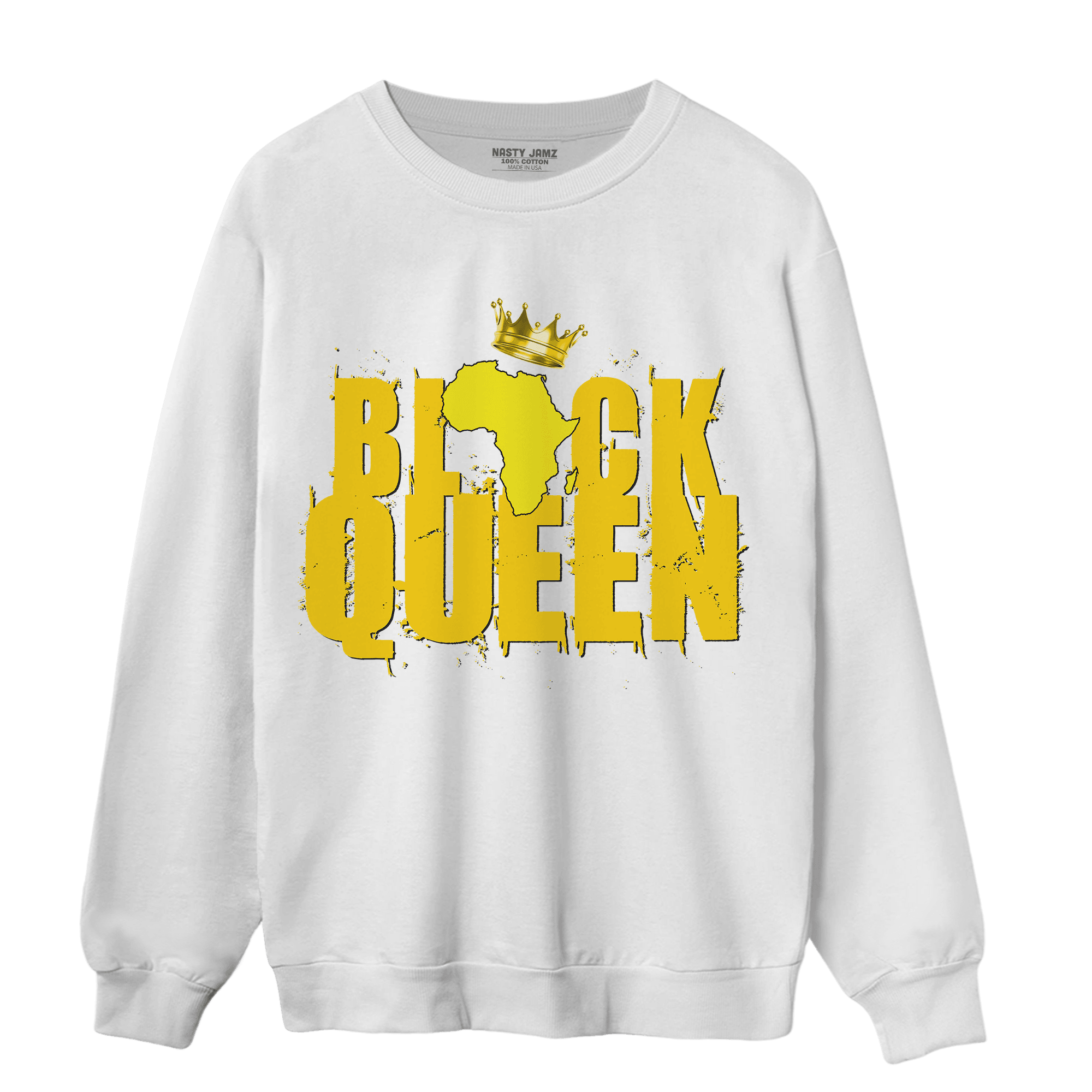 Vivid Sulfur 4s Sweatshirt Match Black Queen Crown - NastyJamz