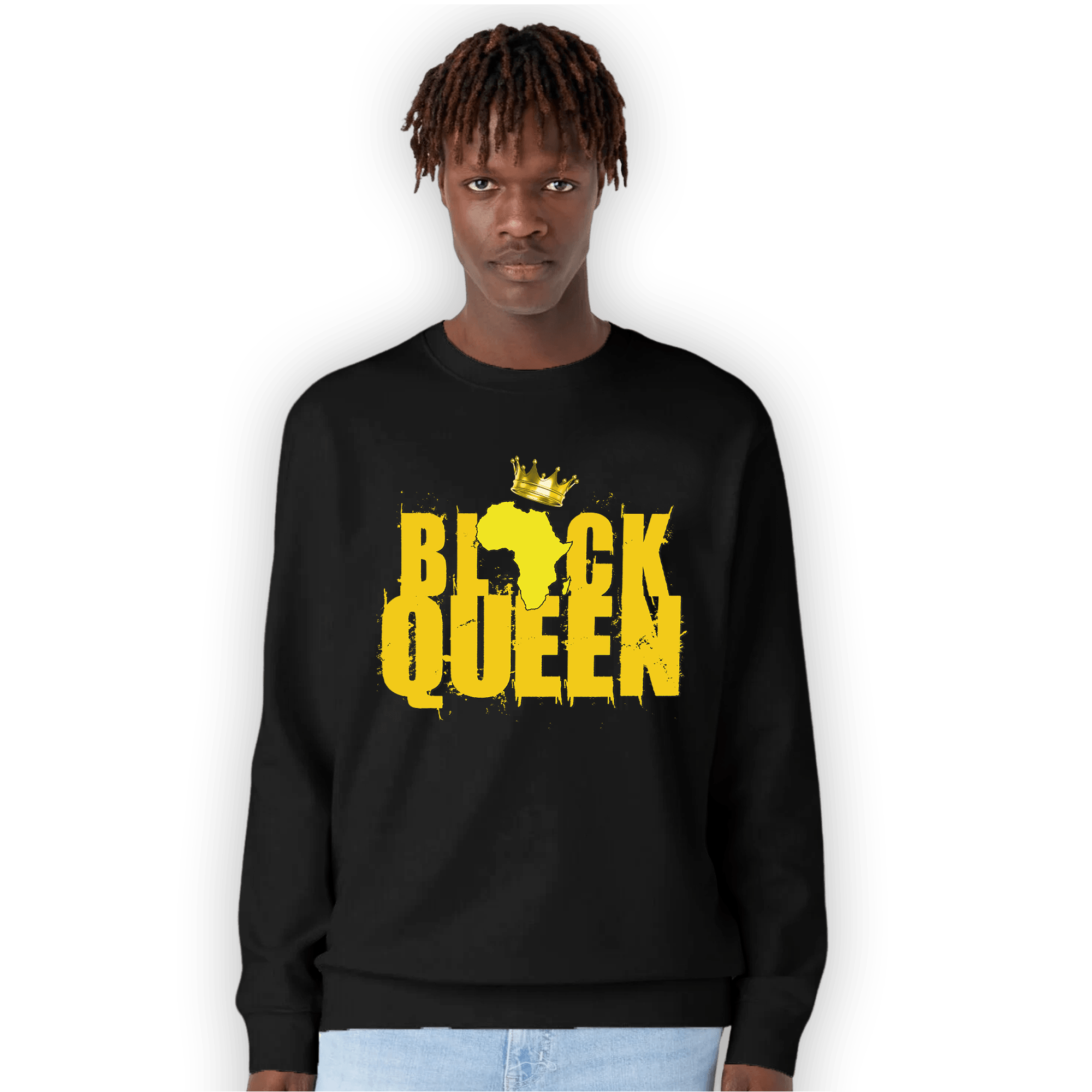 Vivid Sulfur 4s Sweatshirt Match Black Queen Crown - NastyJamz