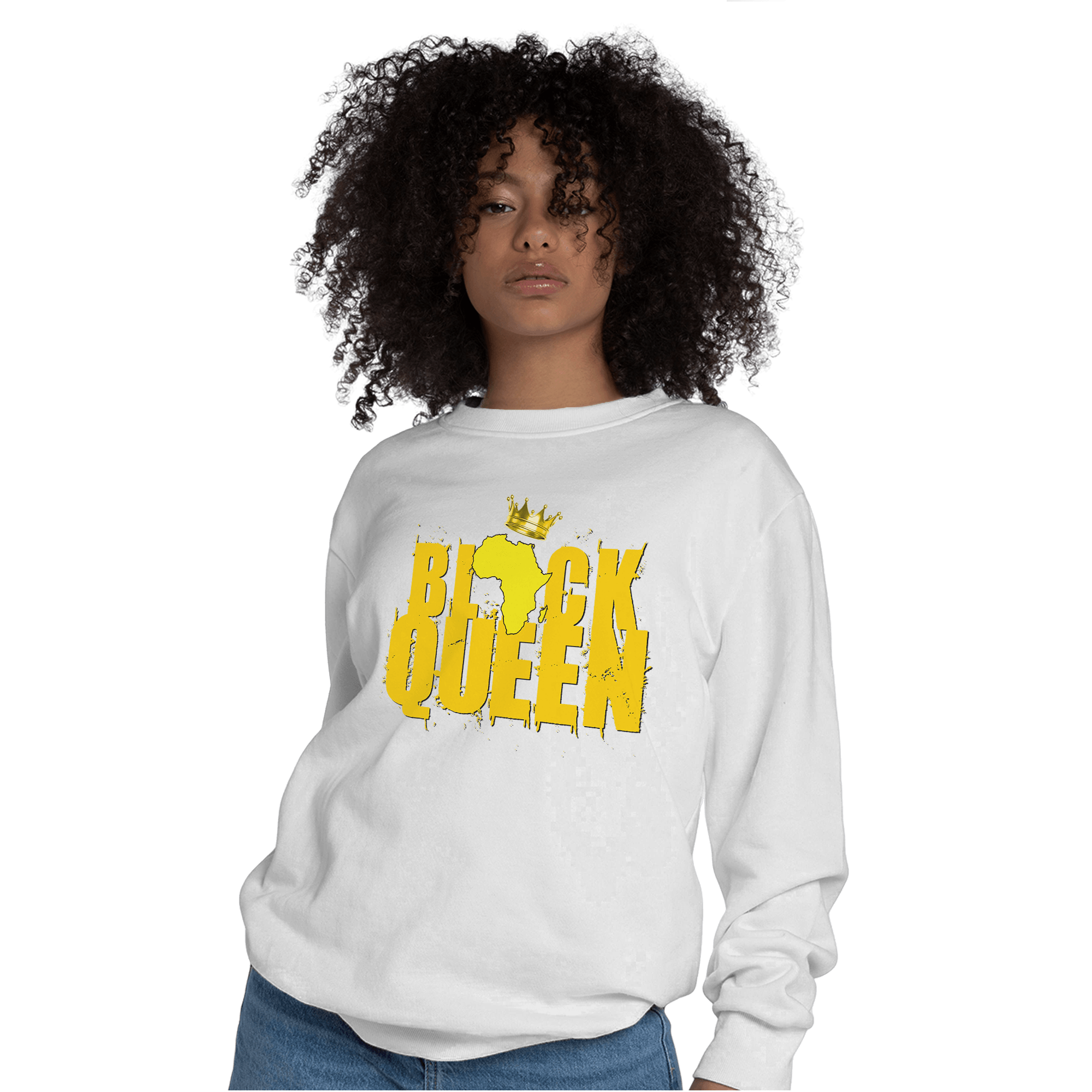 Vivid Sulfur 4s Sweatshirt Match Black Queen Crown - NastyJamz