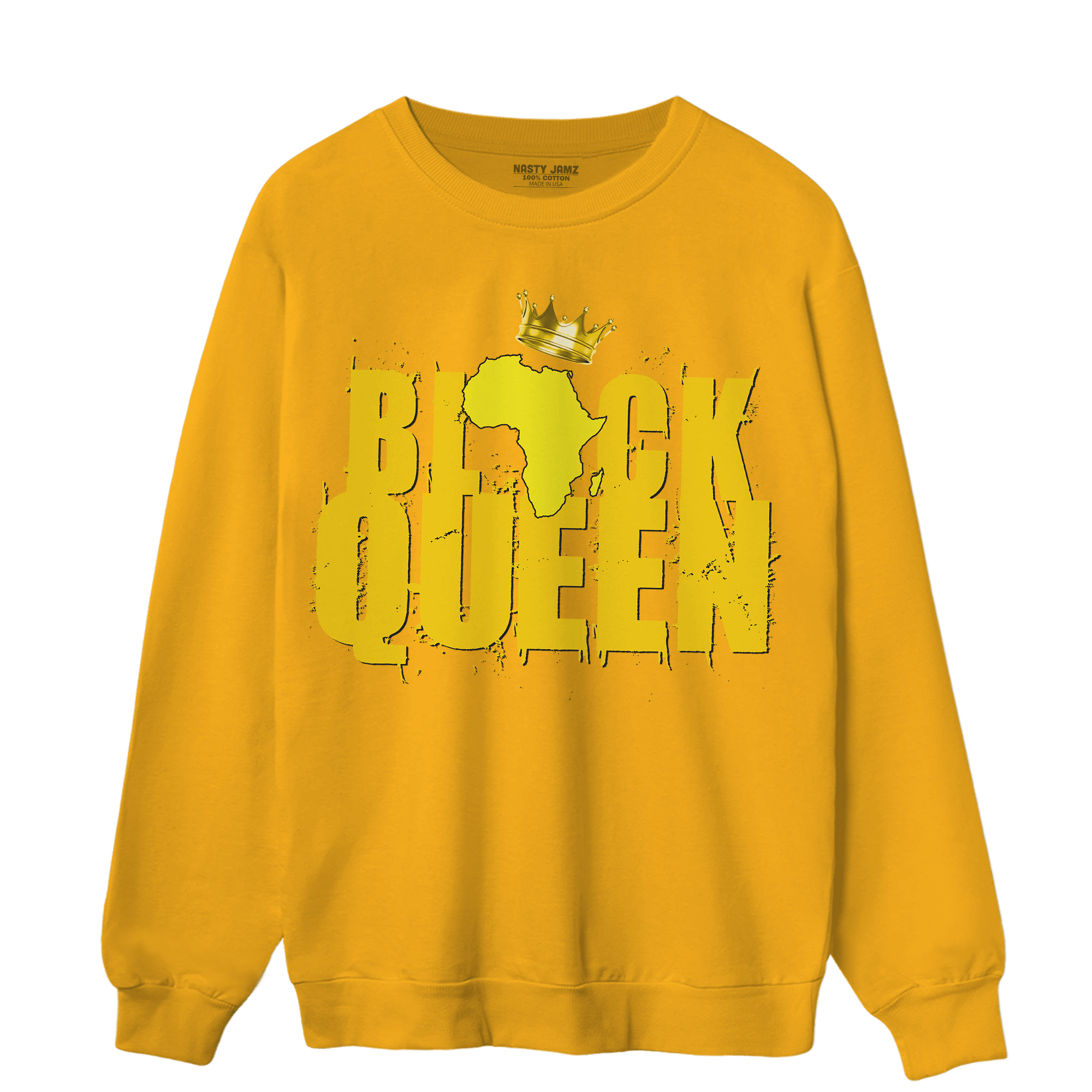 Vivid Sulfur 4s Sweatshirt Match Black Queen Crown - NastyJamz