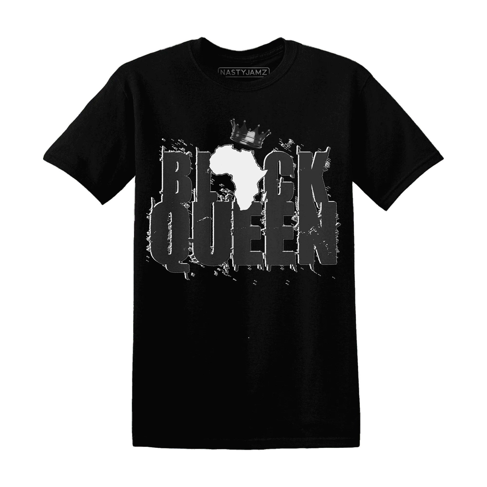 White-Thunder-4s-T-Shirt-Match-Black-Queen-Crown