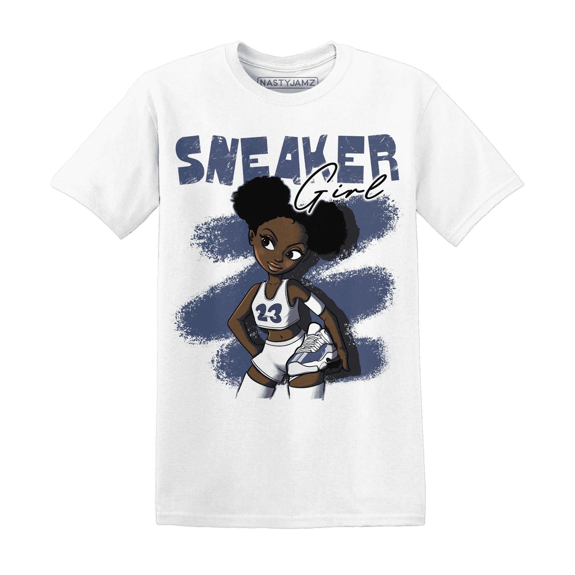 Low-Diffused-Blue-11s-T-Shirt-Match-Black-Sneaker-Girl