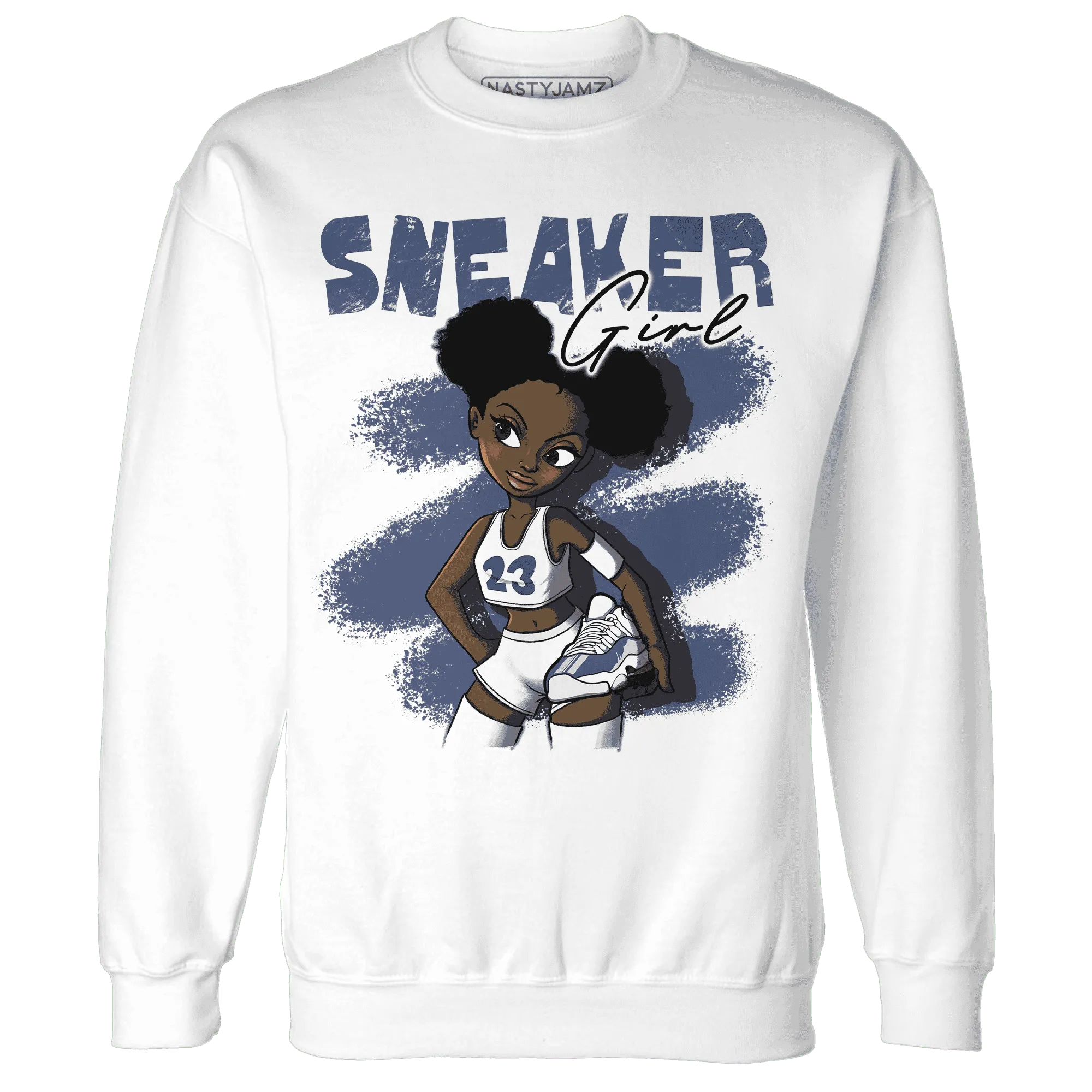 Low-Diffused-Blue-11s-Sweatshirt-Match-Black-Sneaker-Girl