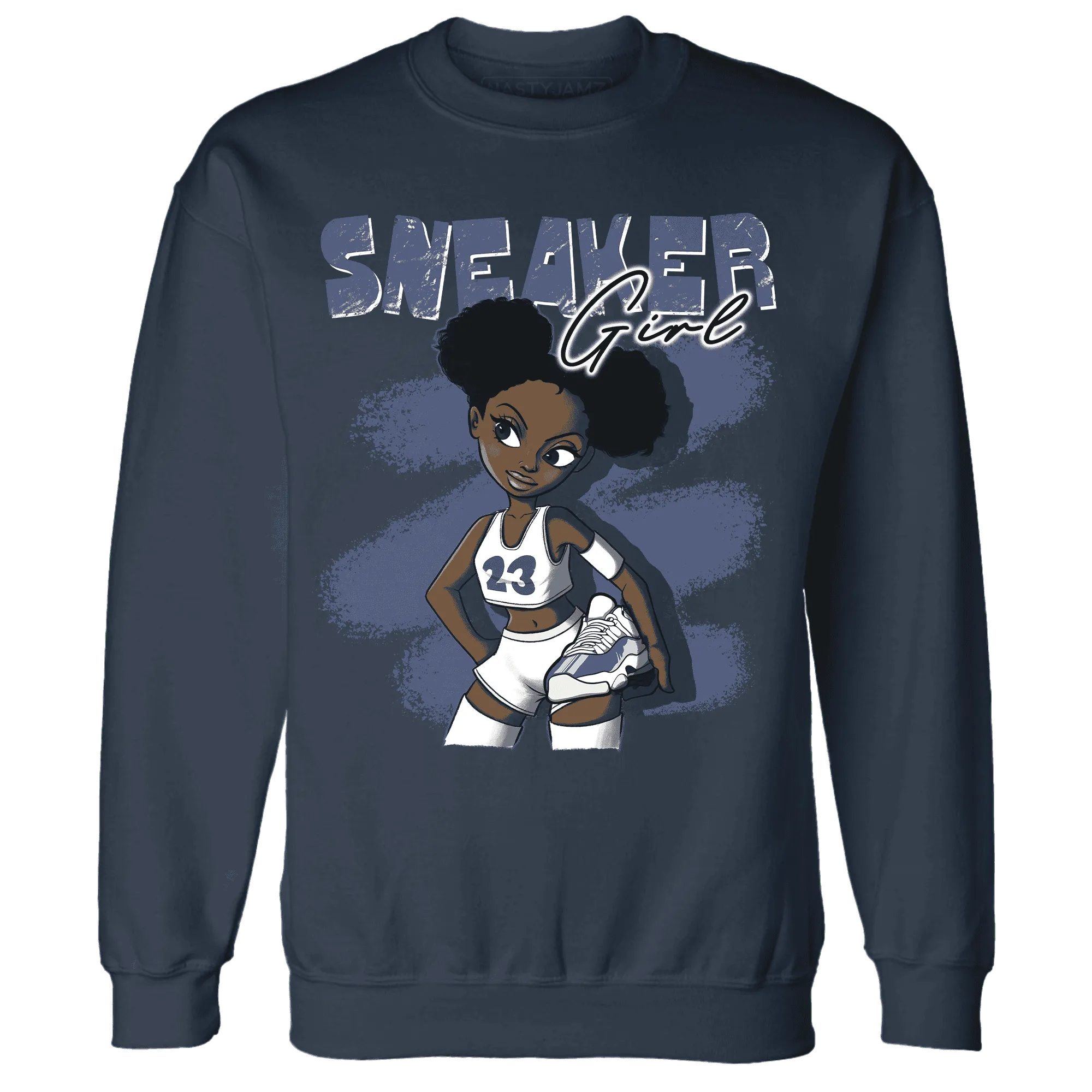 Low-Diffused-Blue-11s-Sweatshirt-Match-Black-Sneaker-Girl