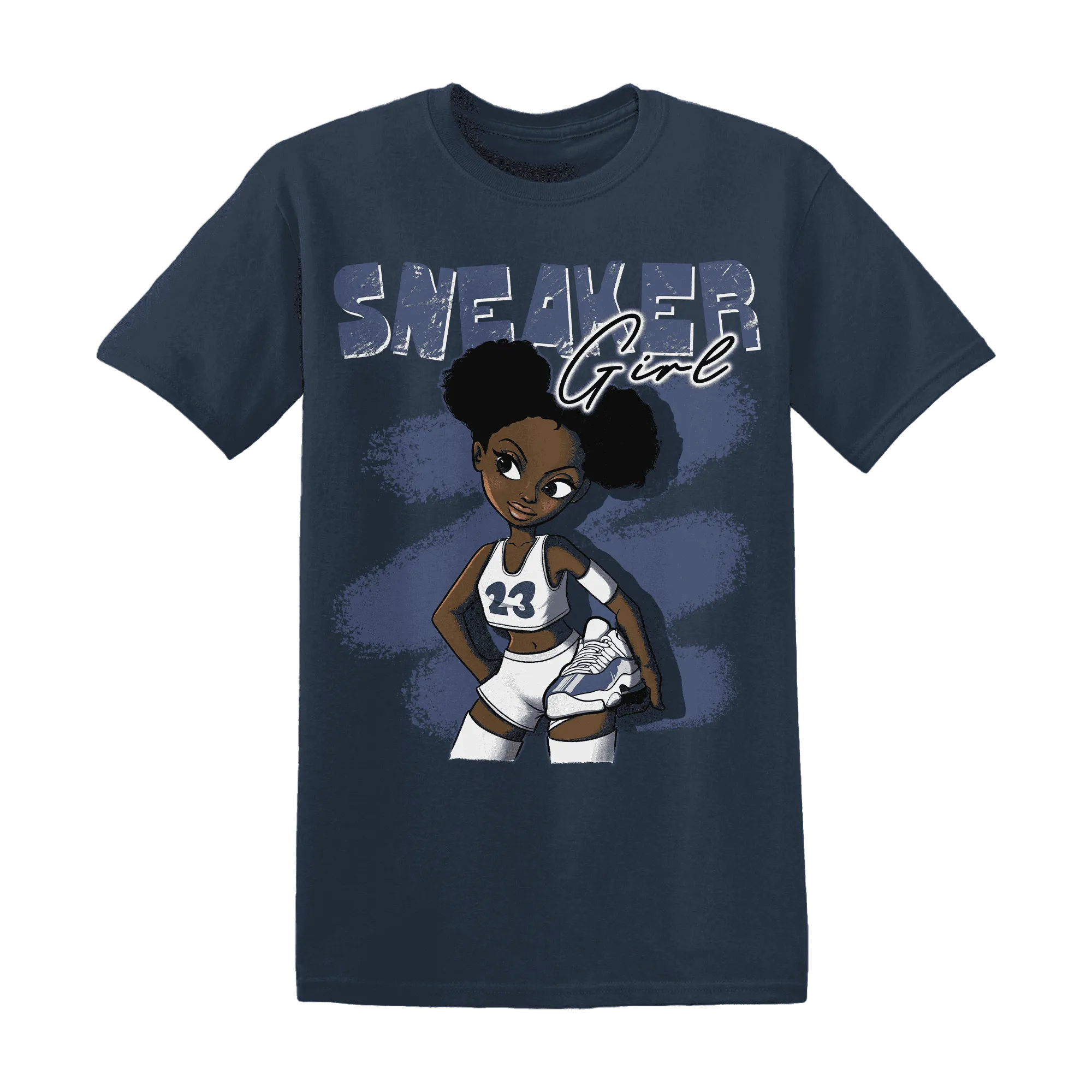 Low-Diffused-Blue-11s-T-Shirt-Match-Black-Sneaker-Girl