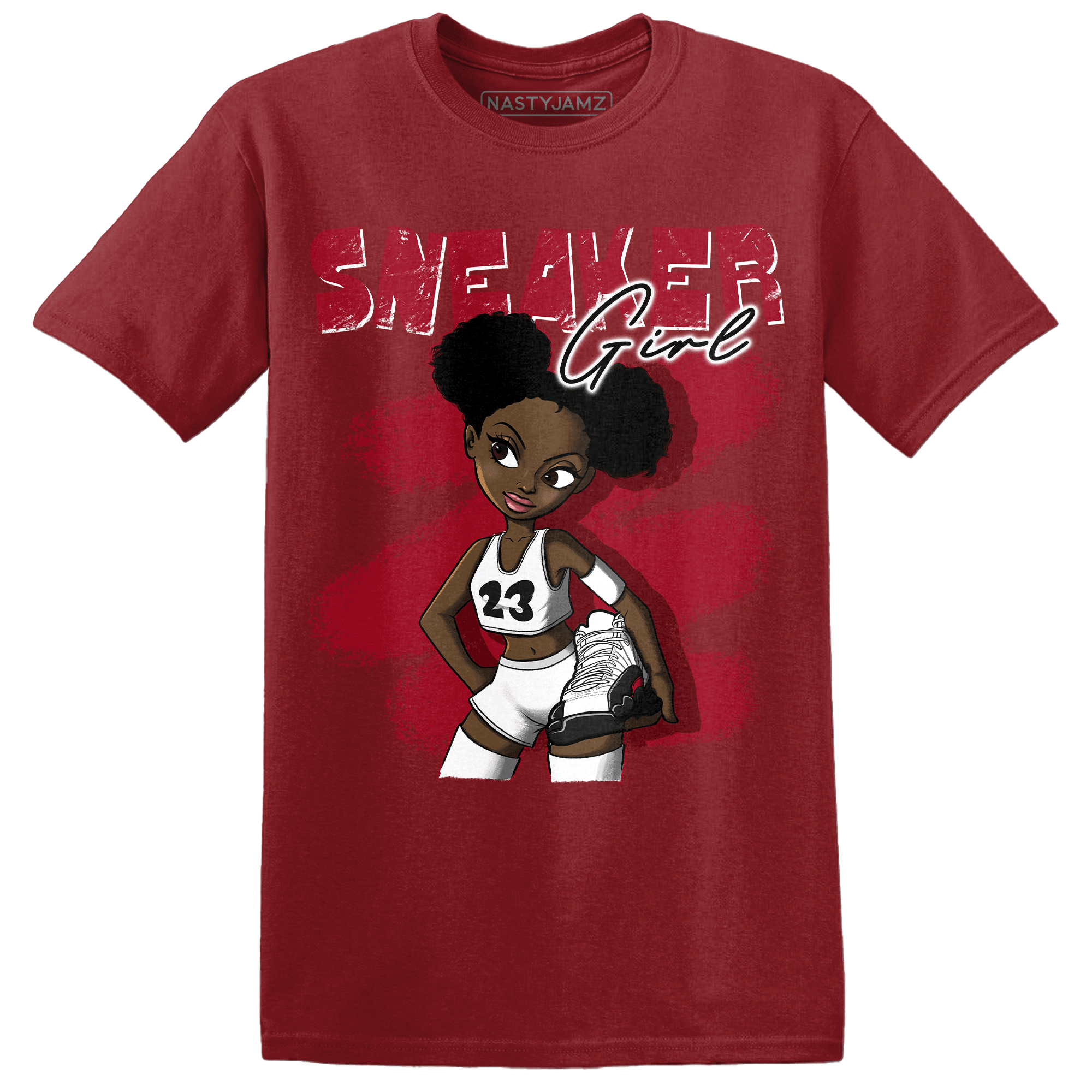 Retro Red Taxi 12s T Shirt Match Black Sneaker Girl - NastyJamz