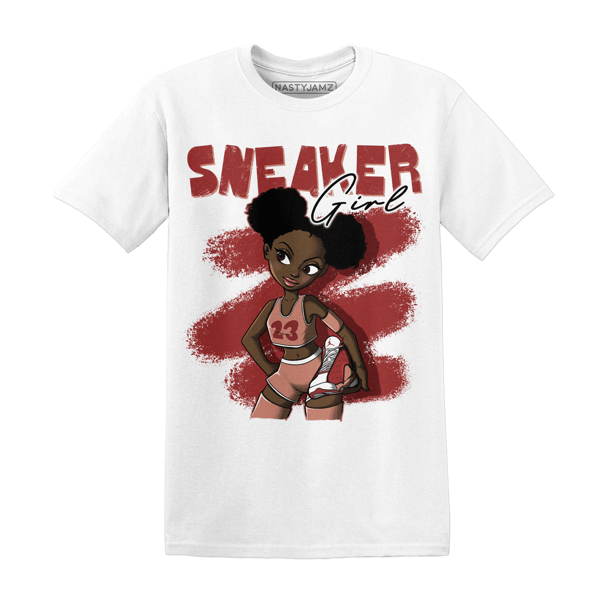 Dune Red 13s T Shirt Match Black Sneaker Girl - NastyJamz