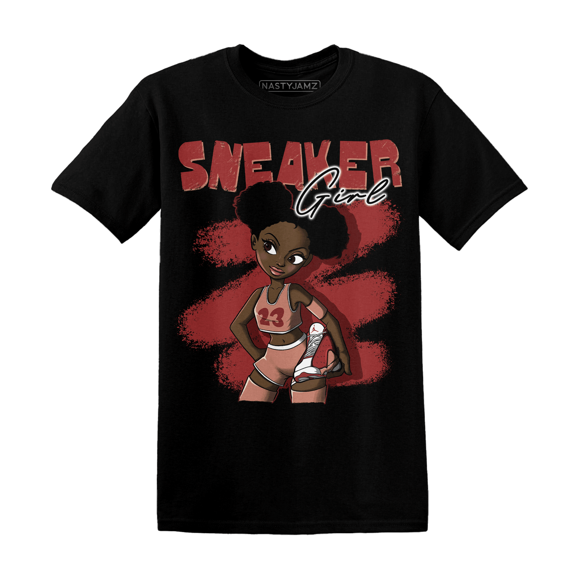 Dune Red 13s T Shirt Match Black Sneaker Girl - NastyJamz