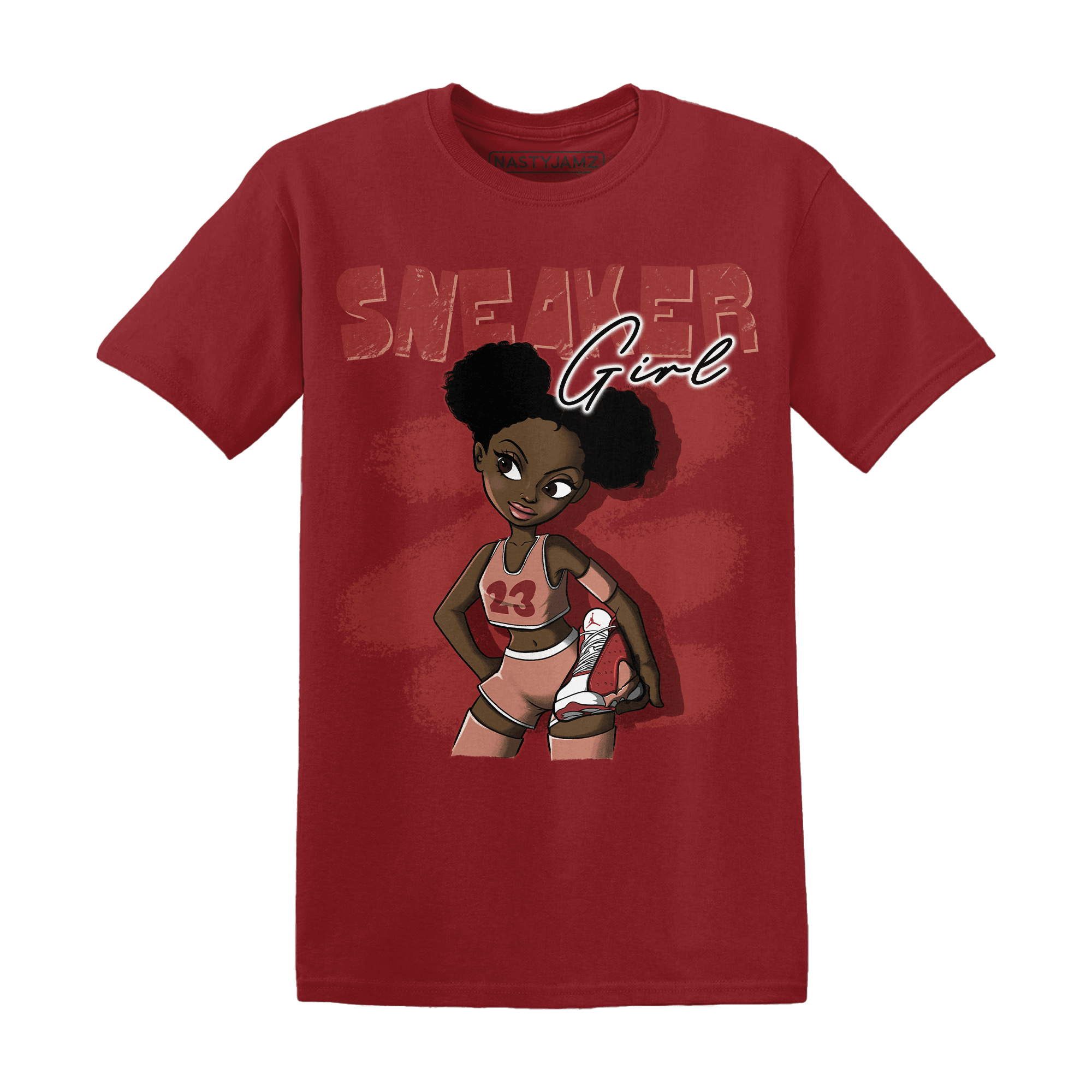 Dune Red 13s T Shirt Match Black Sneaker Girl - NastyJamz