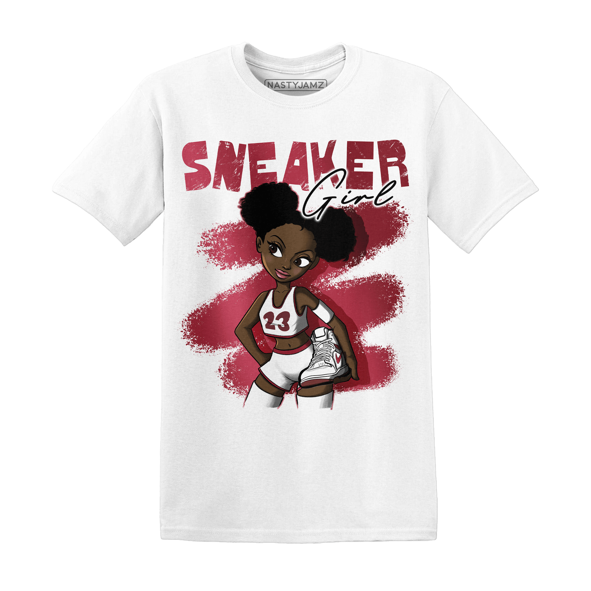High 85 Metallic Burgundy 1s T Shirt Match Black Sneaker Girl - NastyJamz