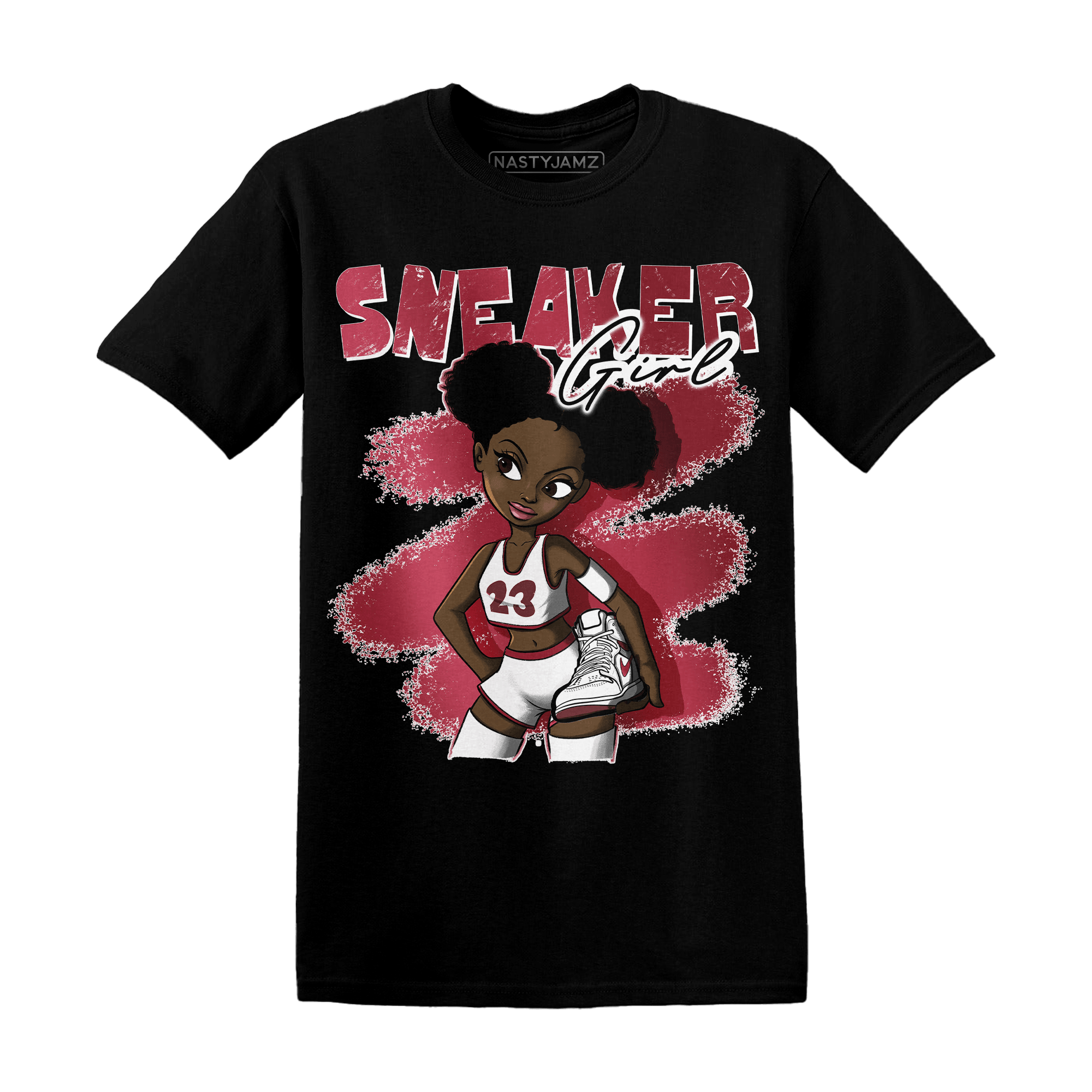 High 85 Metallic Burgundy 1s T Shirt Match Black Sneaker Girl - NastyJamz