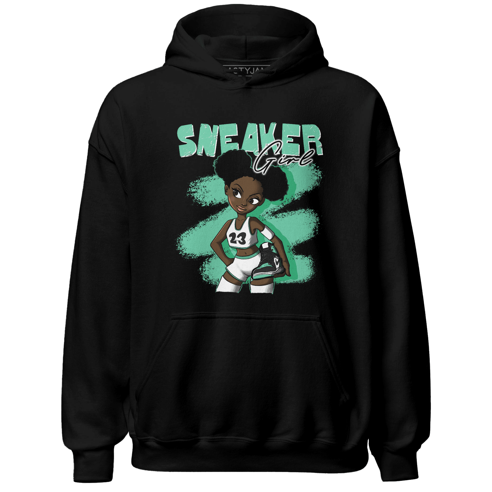 High OG Green Glow 1s Hoodie Match Black Sneaker Girl - NastyJamz
