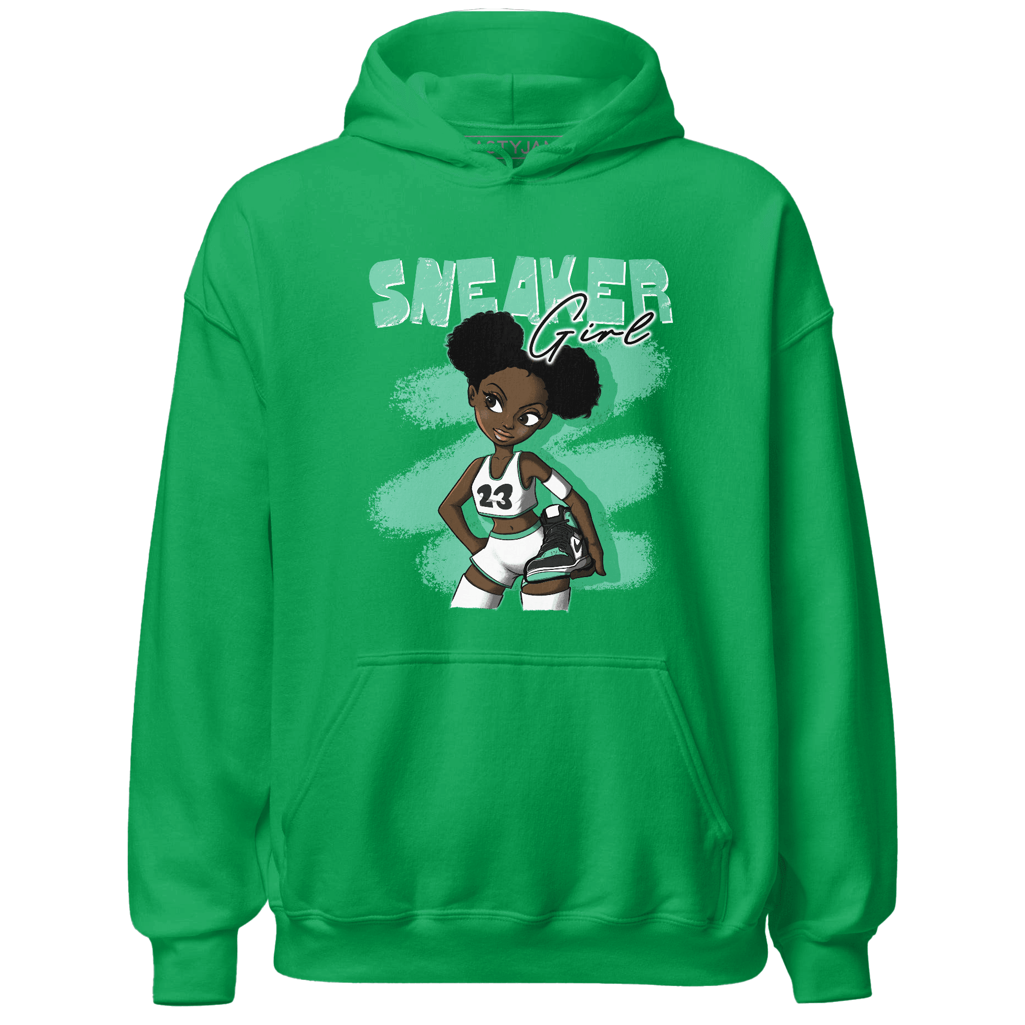High OG Green Glow 1s Hoodie Match Black Sneaker Girl - NastyJamz