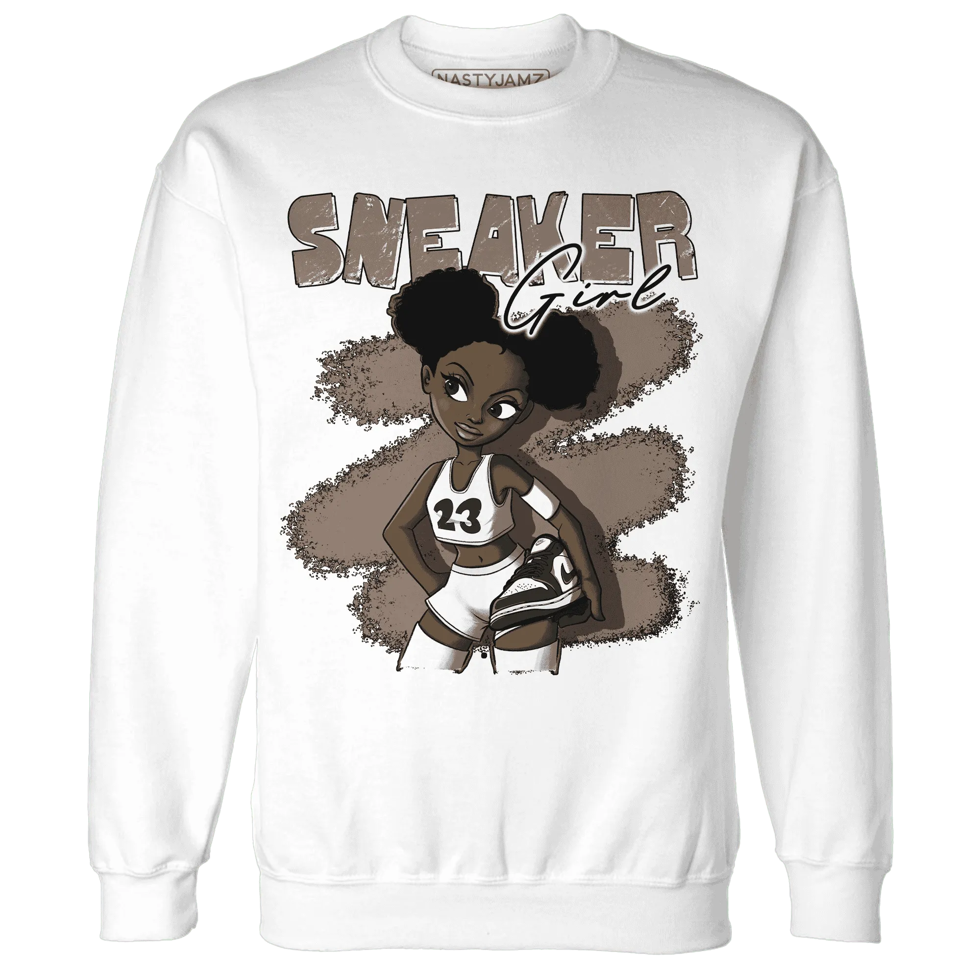 NastyJamz-Low-Mocha-1s-Sweatshirt-Match-Black-Sneaker-Girl